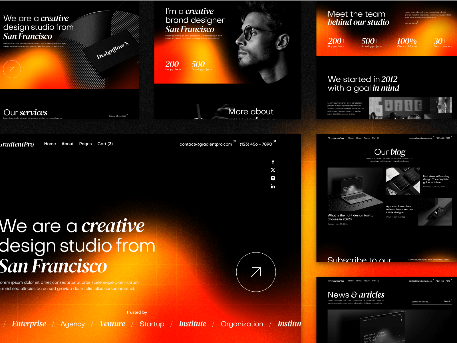 Dark Mode Design Agency Webflow Theme