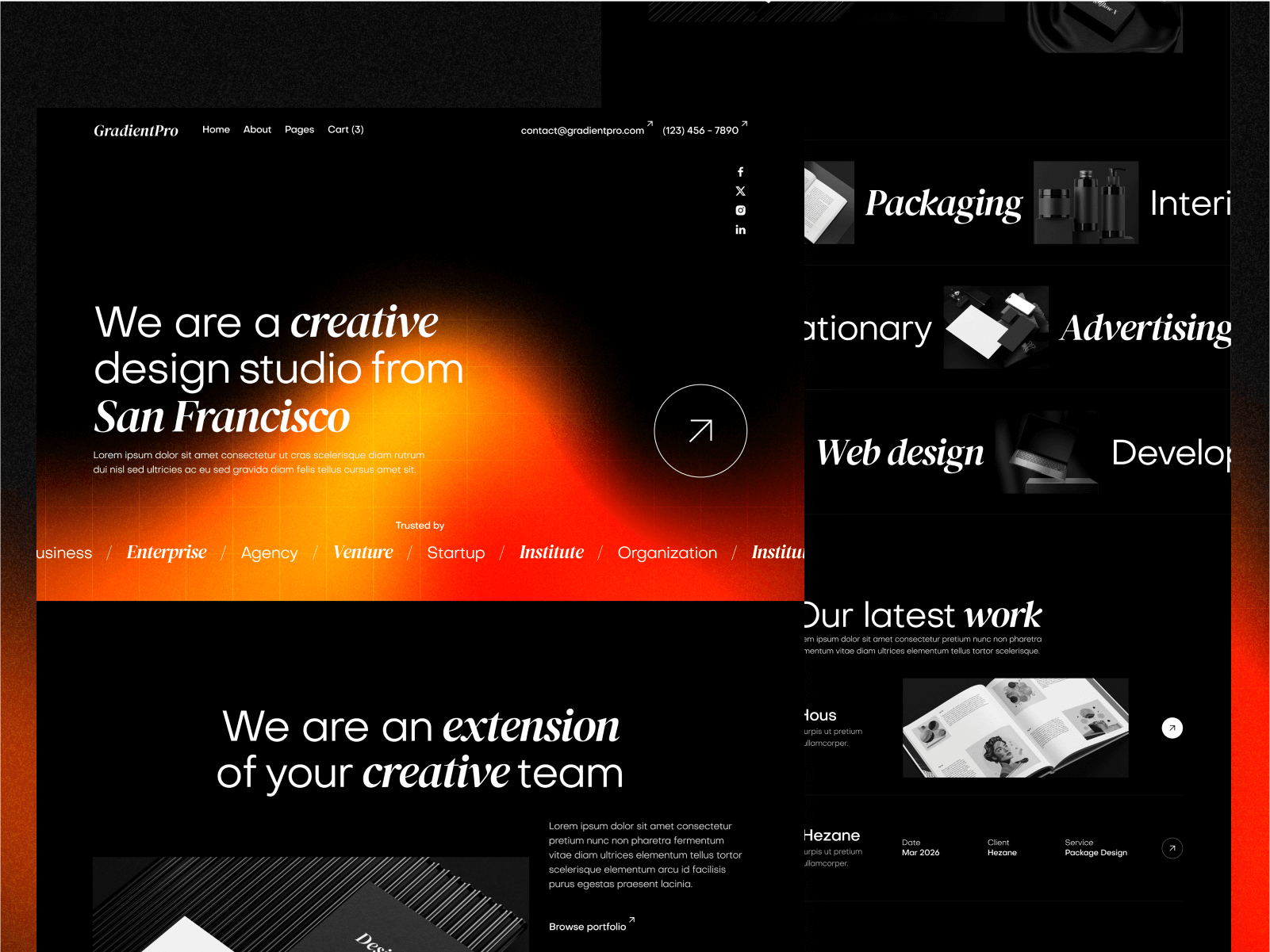Dark Mode Agency Webflow Theme