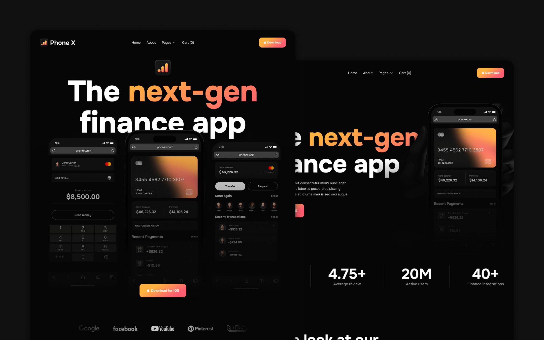 Dark Mode App Webflow Template
