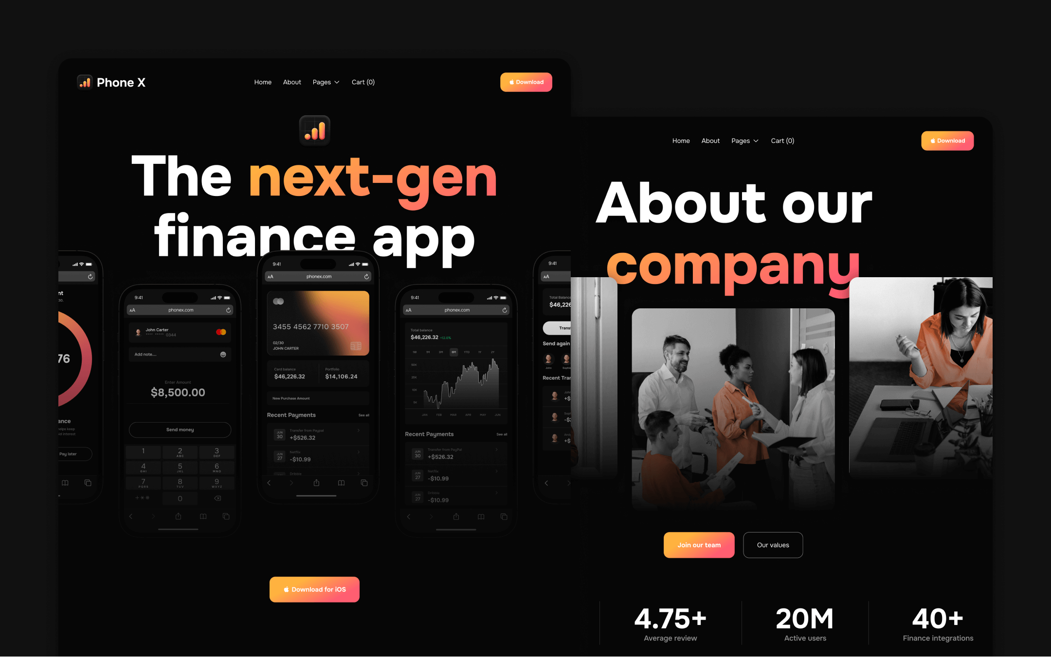 Phone X Webflow Template