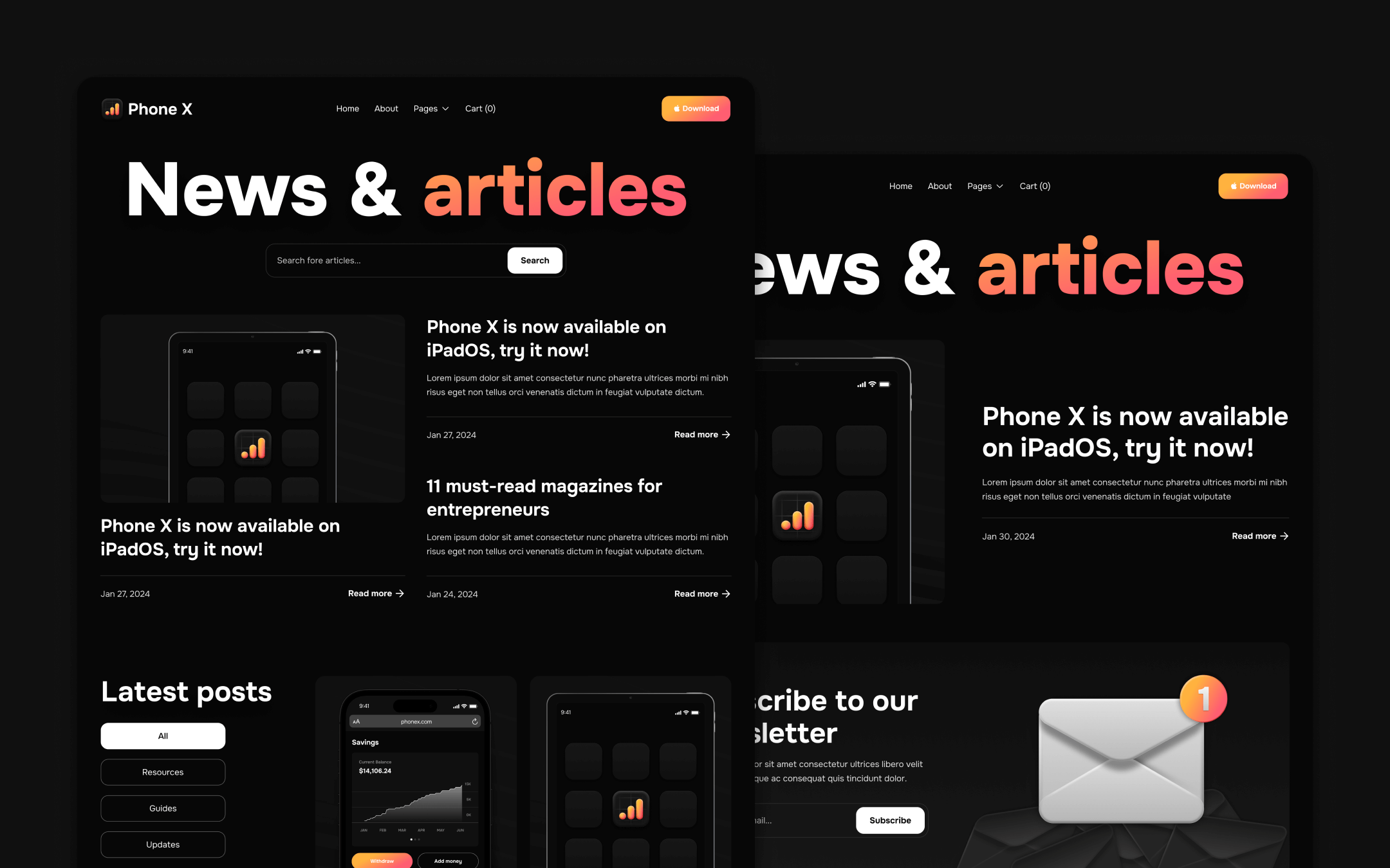 Phone X Webflow Template