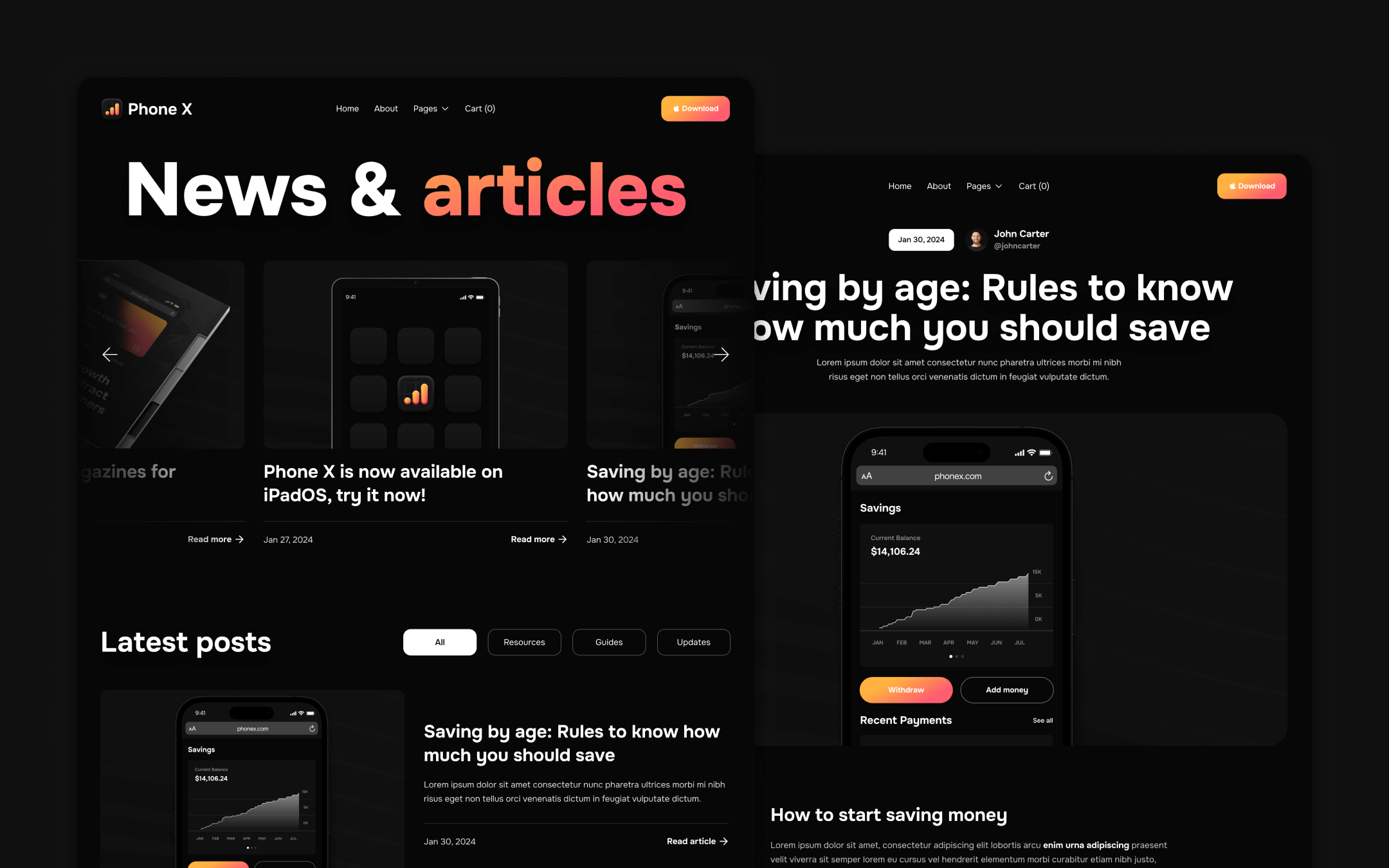 Phone X Webflow Template