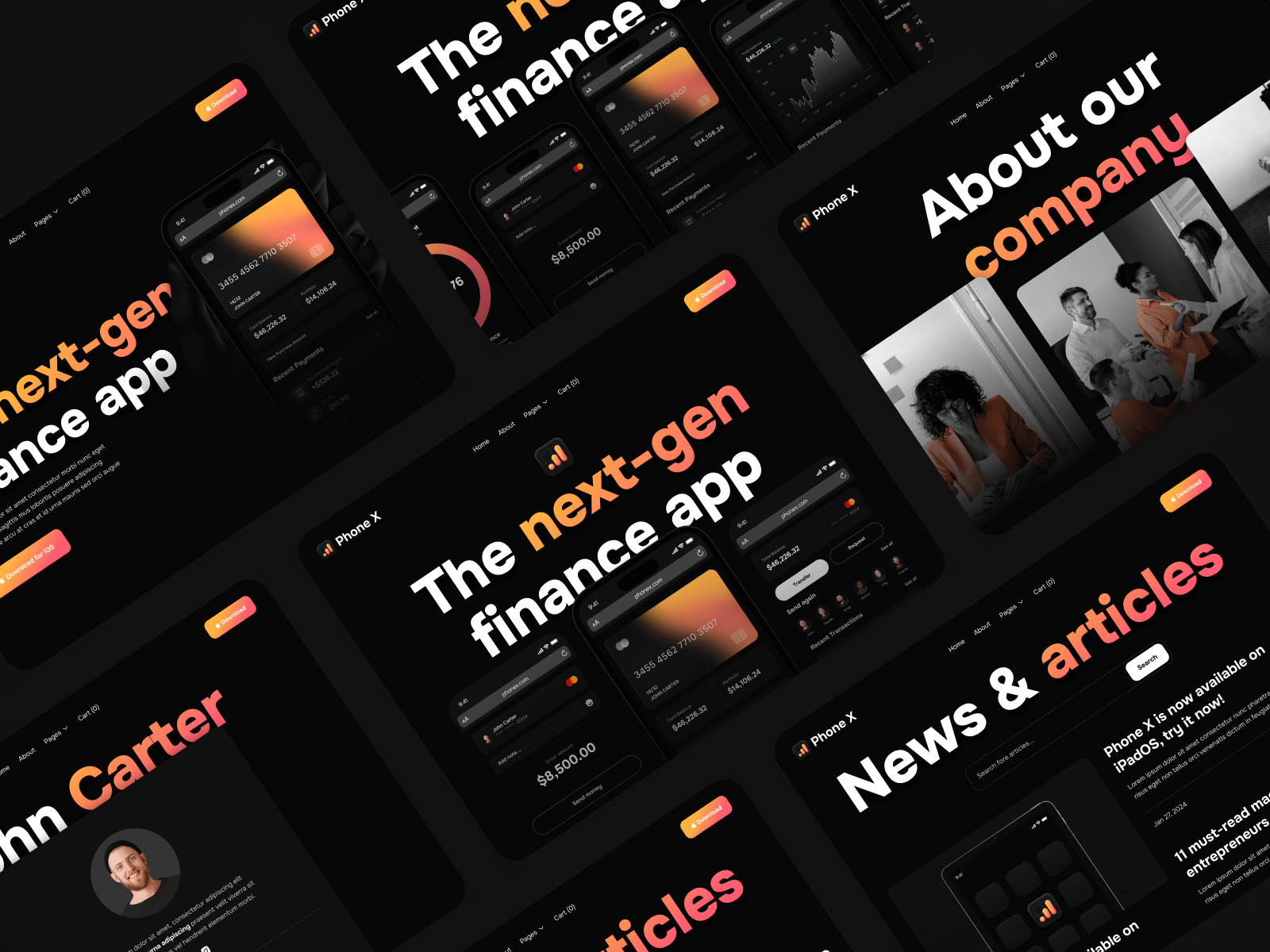 Dark Theme App Webflow Template
