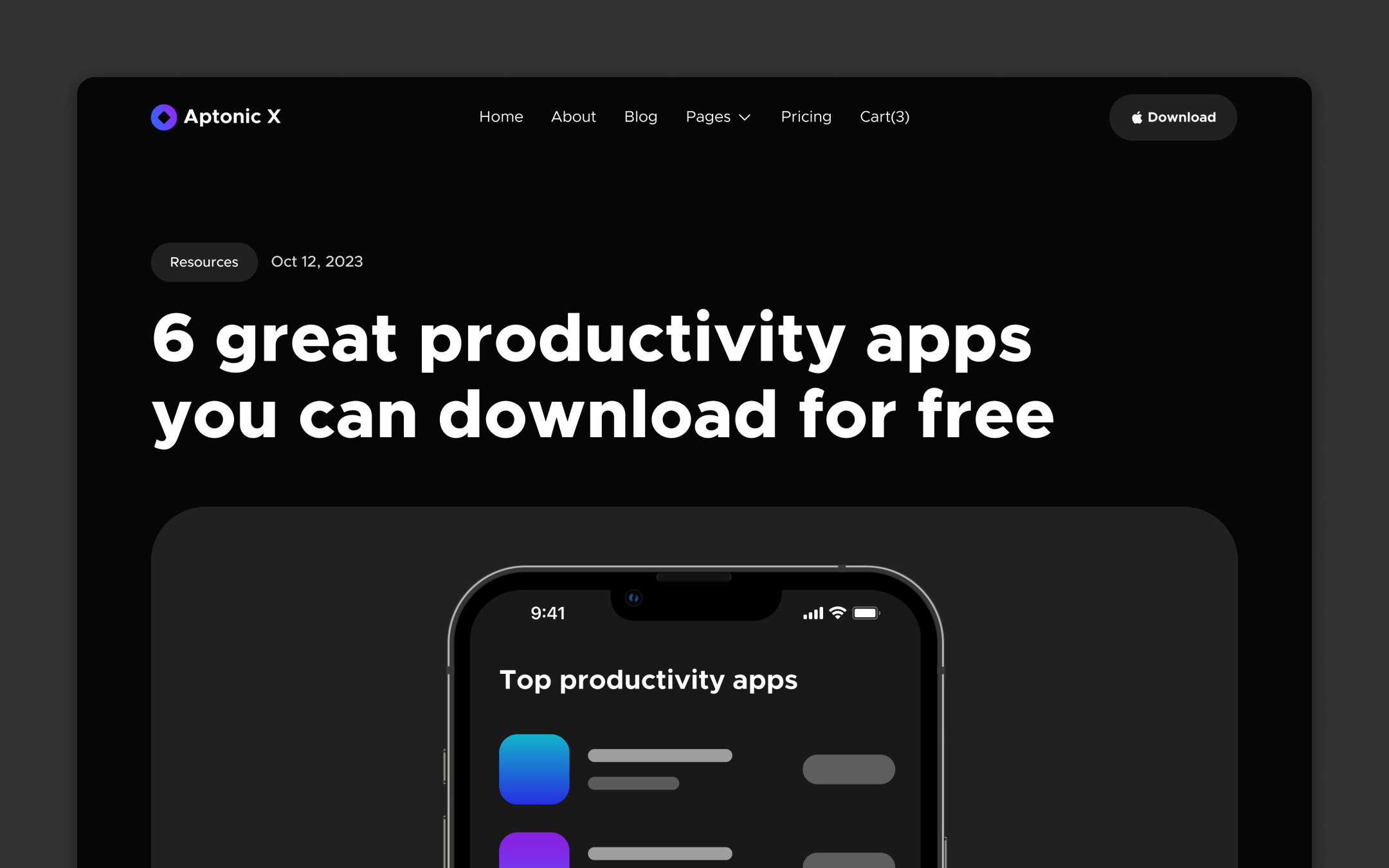 Aptionic X Webflow Template
