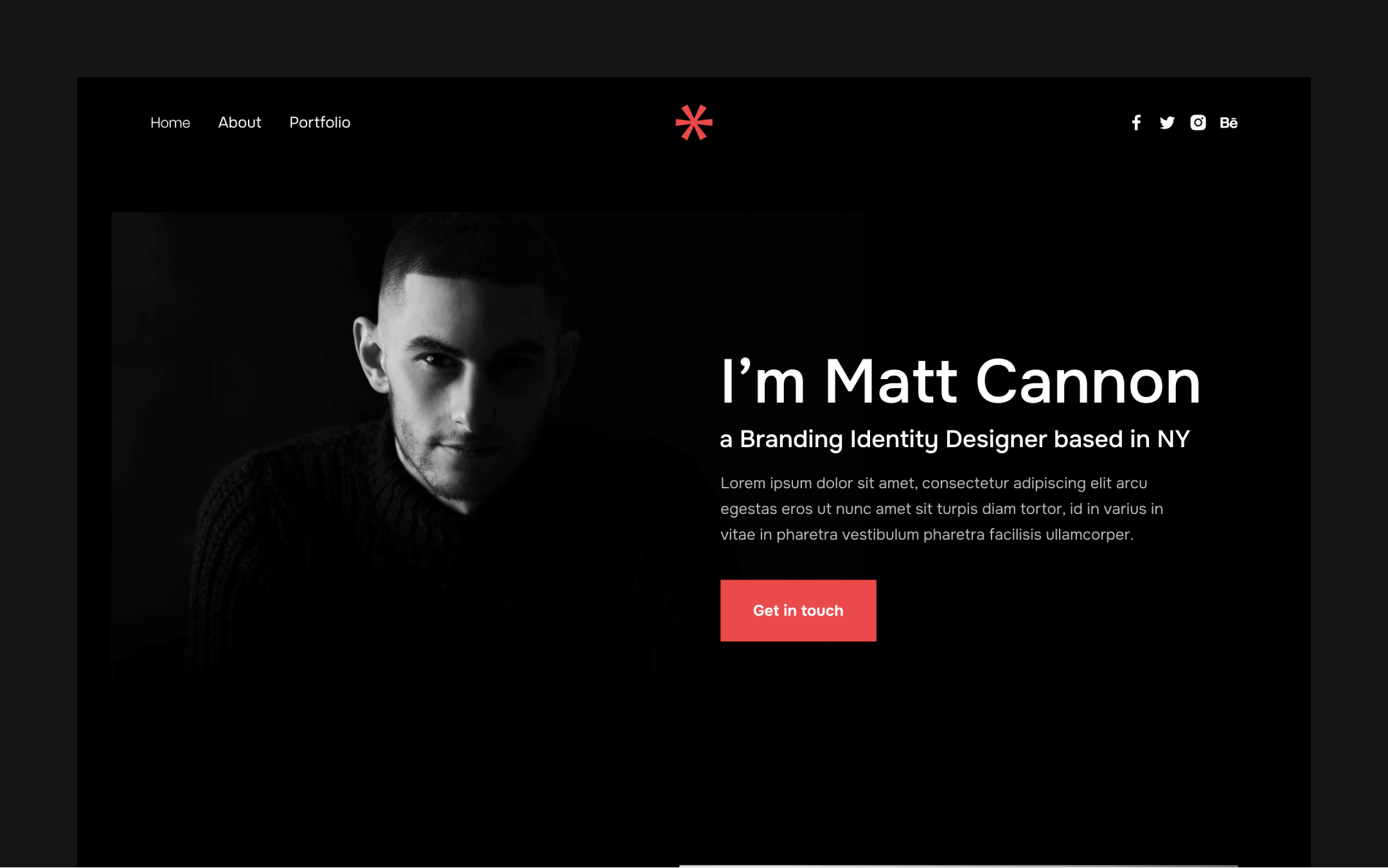 Dark Mode Portfolio Webflow Template
