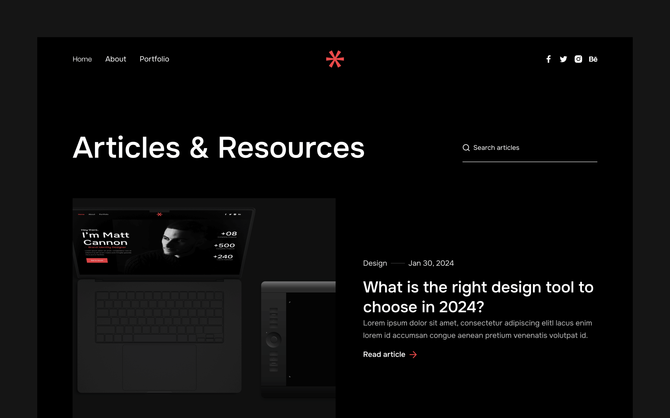 Darkfolio X Webflow Template