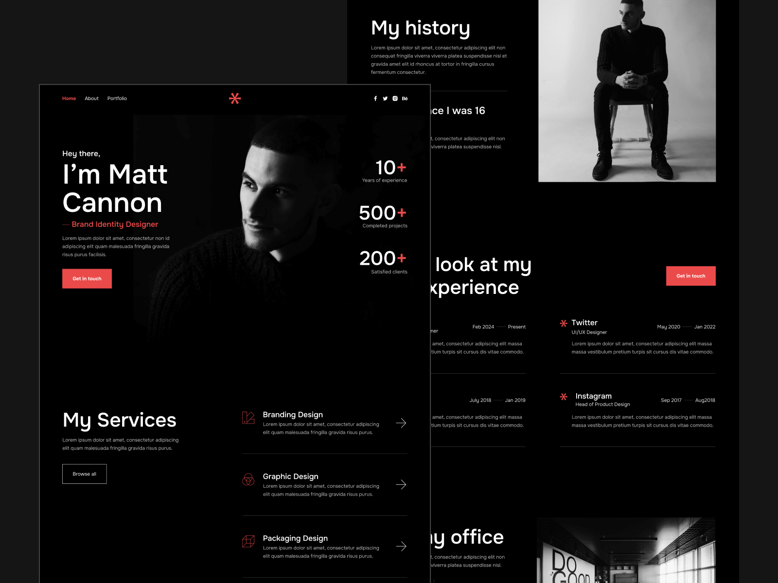 Dark Mode Portfolio Webflow Template