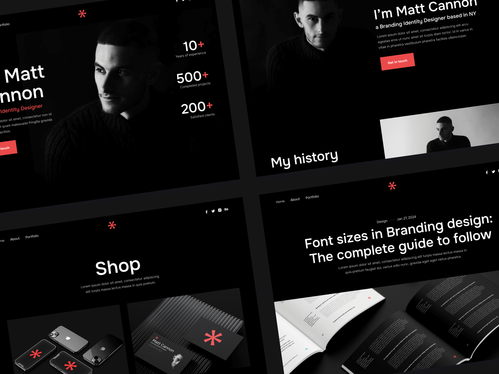 Dark Mode Designer Portfolio Webflow Template