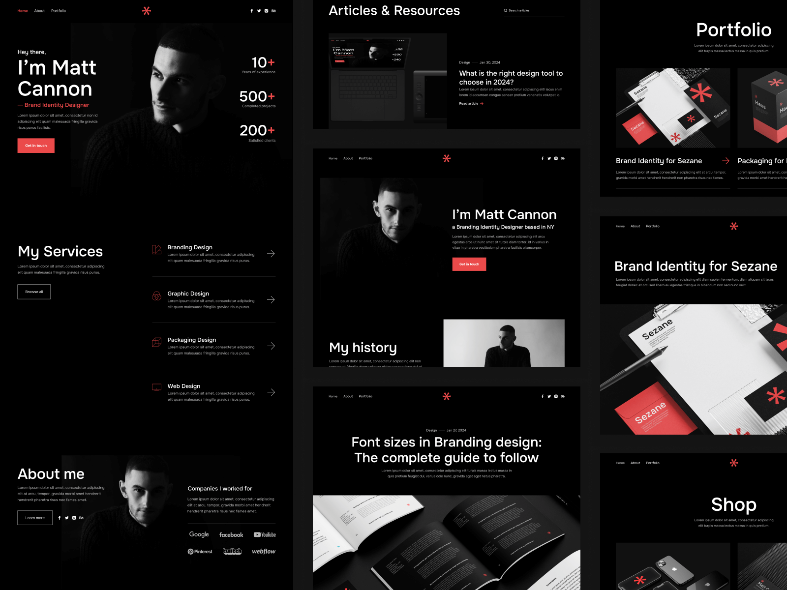 Dark Style Design Portfolio Webflow Template