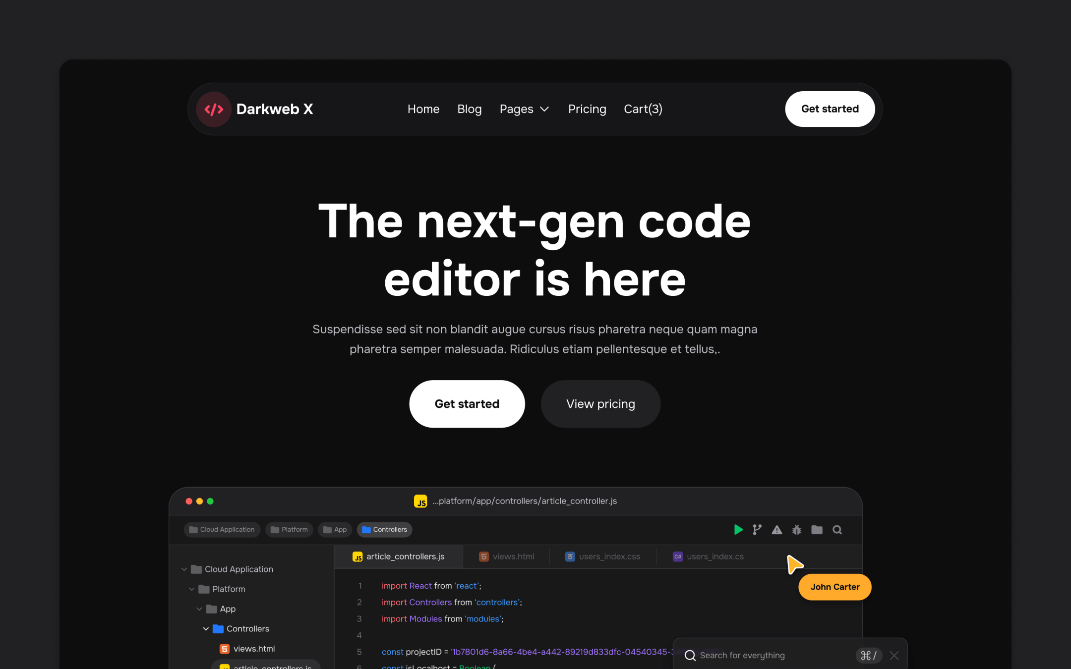 Dark Mode SaaS & Tech Webflow Template