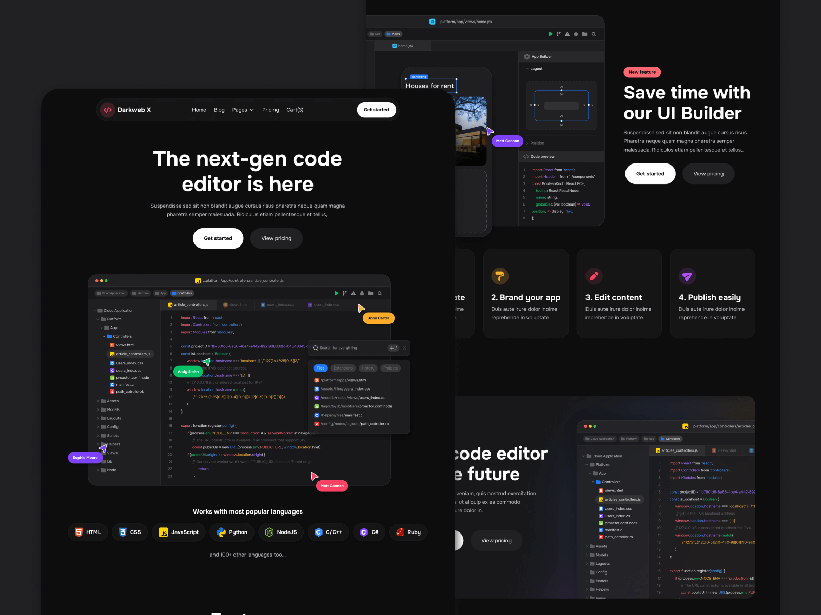 Dark Mode Tech Webflow Template