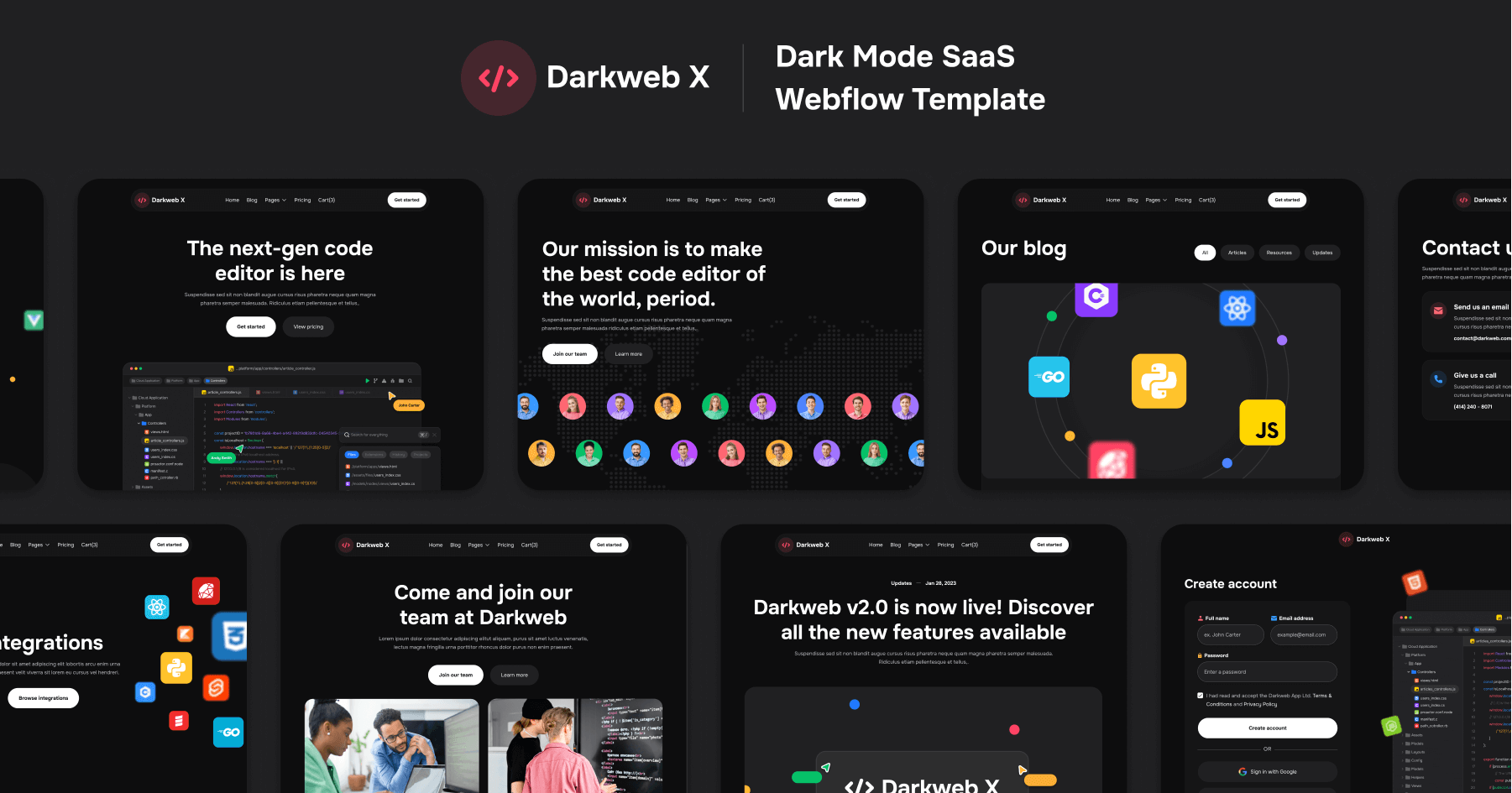 Dark Mode Webflow Template