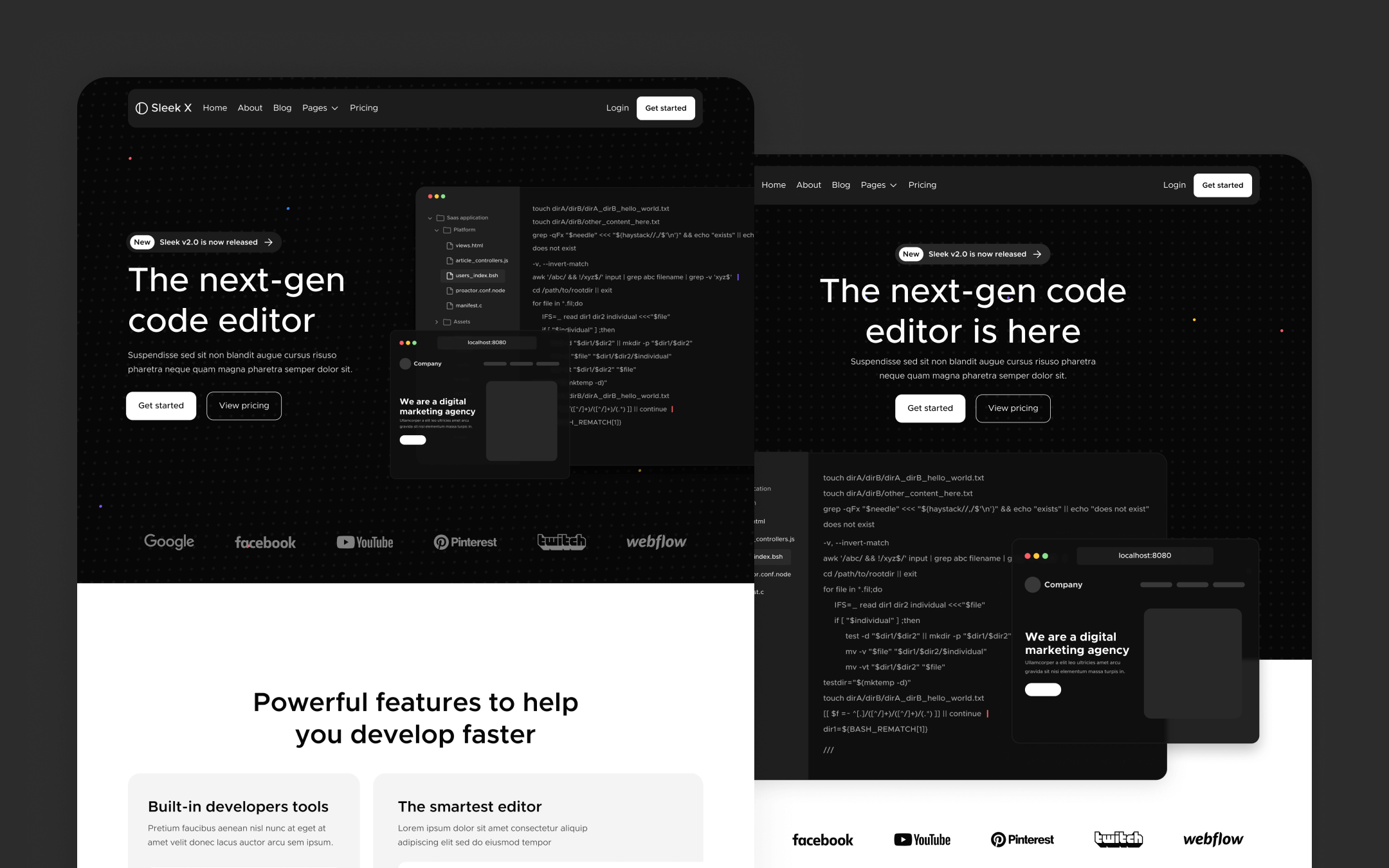 Dark Mode SaaS Webflow Template