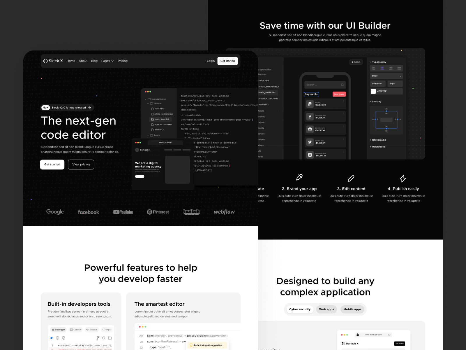 Dark Mode Tech Webflow Template
