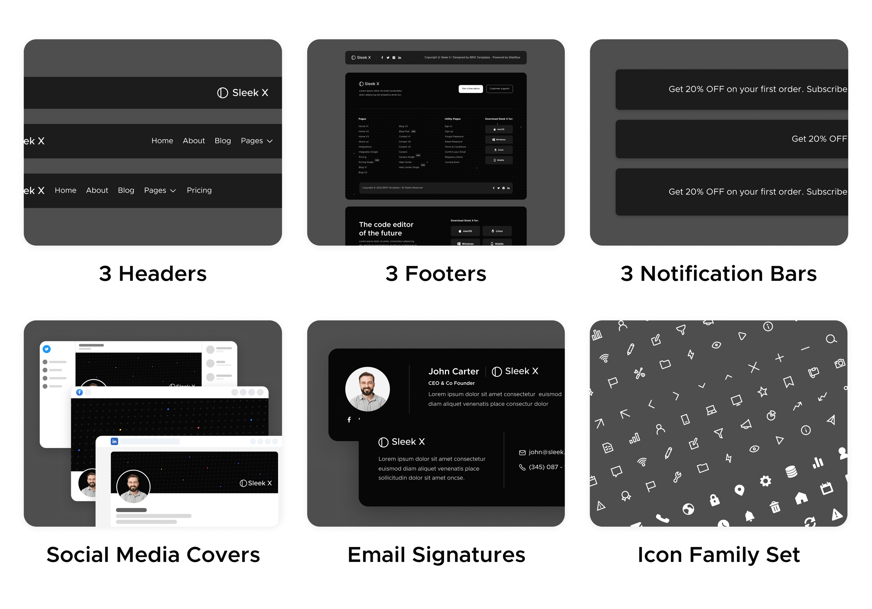 Sleek X Dark Mode SaaS Webflow Template Benefits