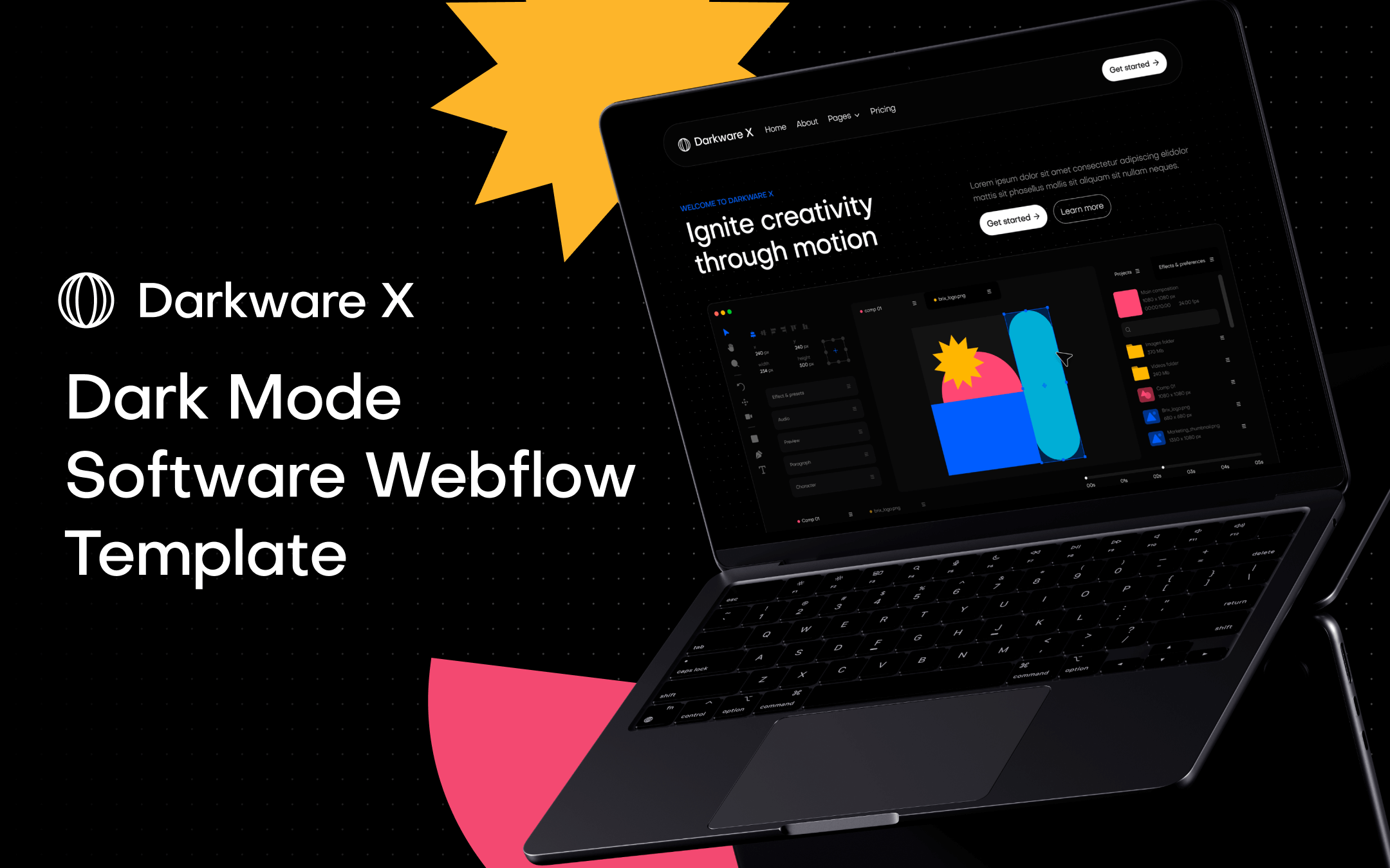 Dark Mode Software Webflow Template