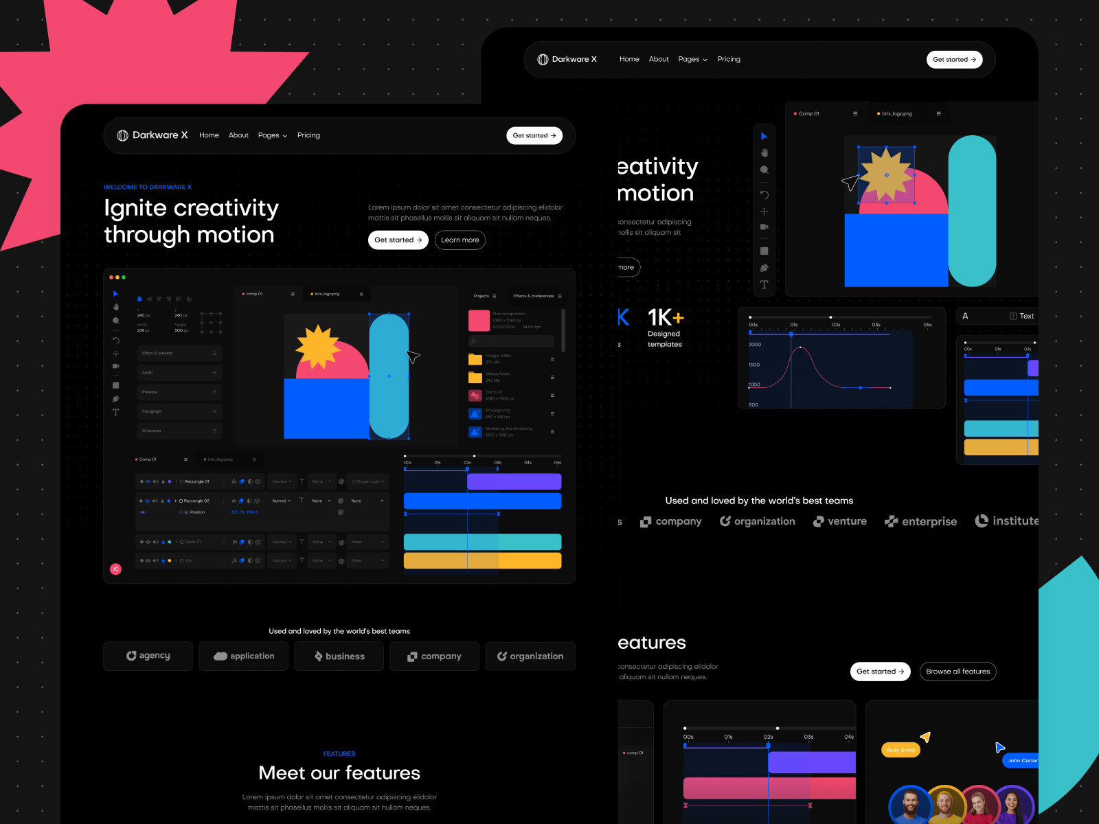 Dark Mode SaaS Webflow Template
