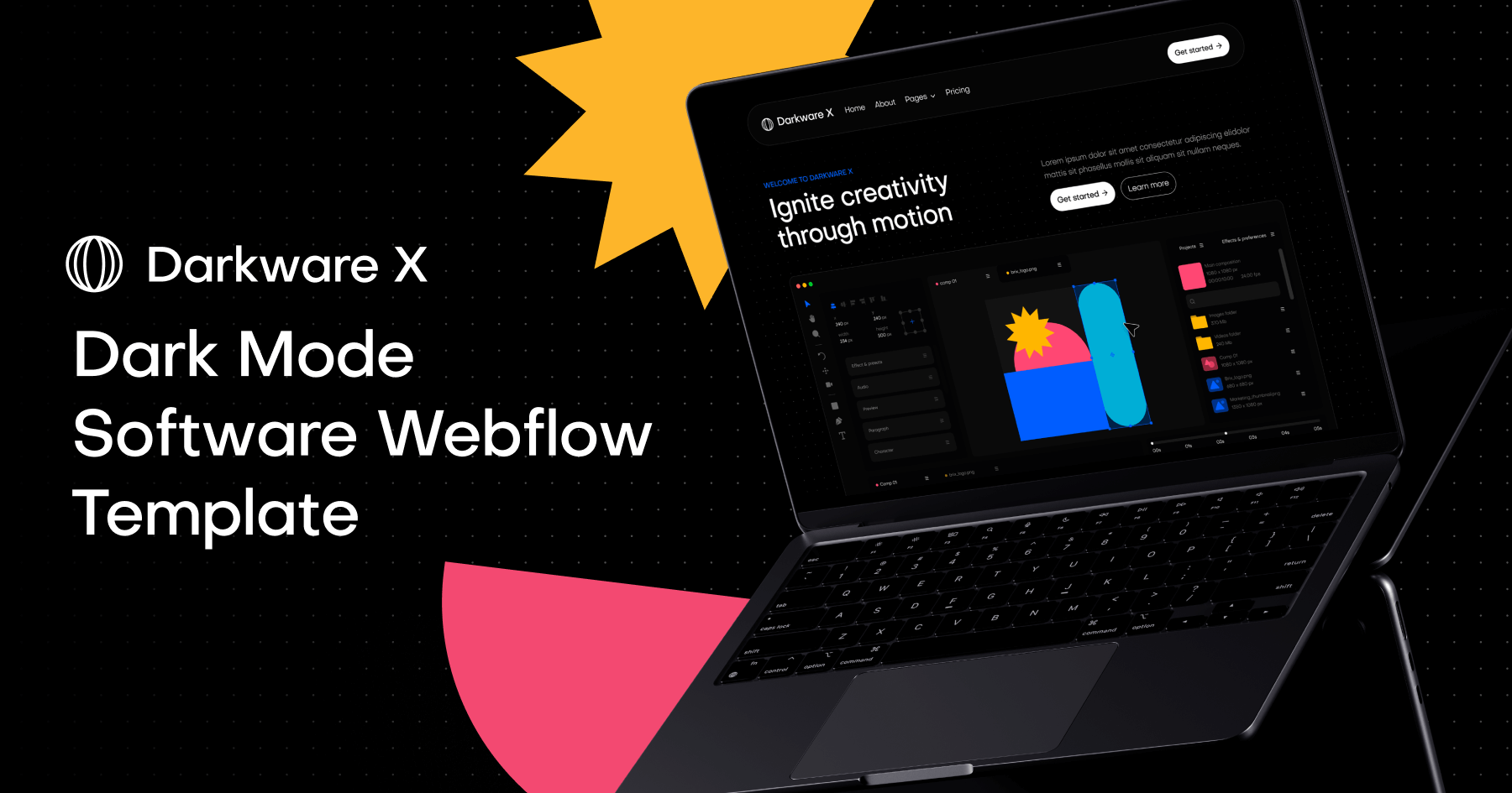 Dark Mode Software Webflow Template