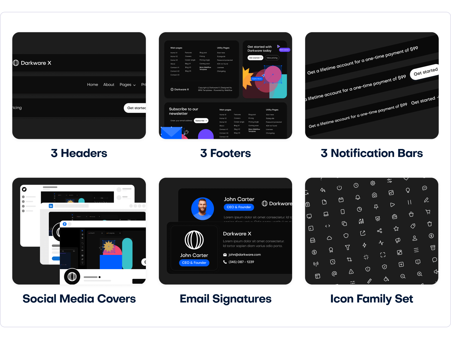 Darkware X - Dark Mode Software Webflow Template Benefits