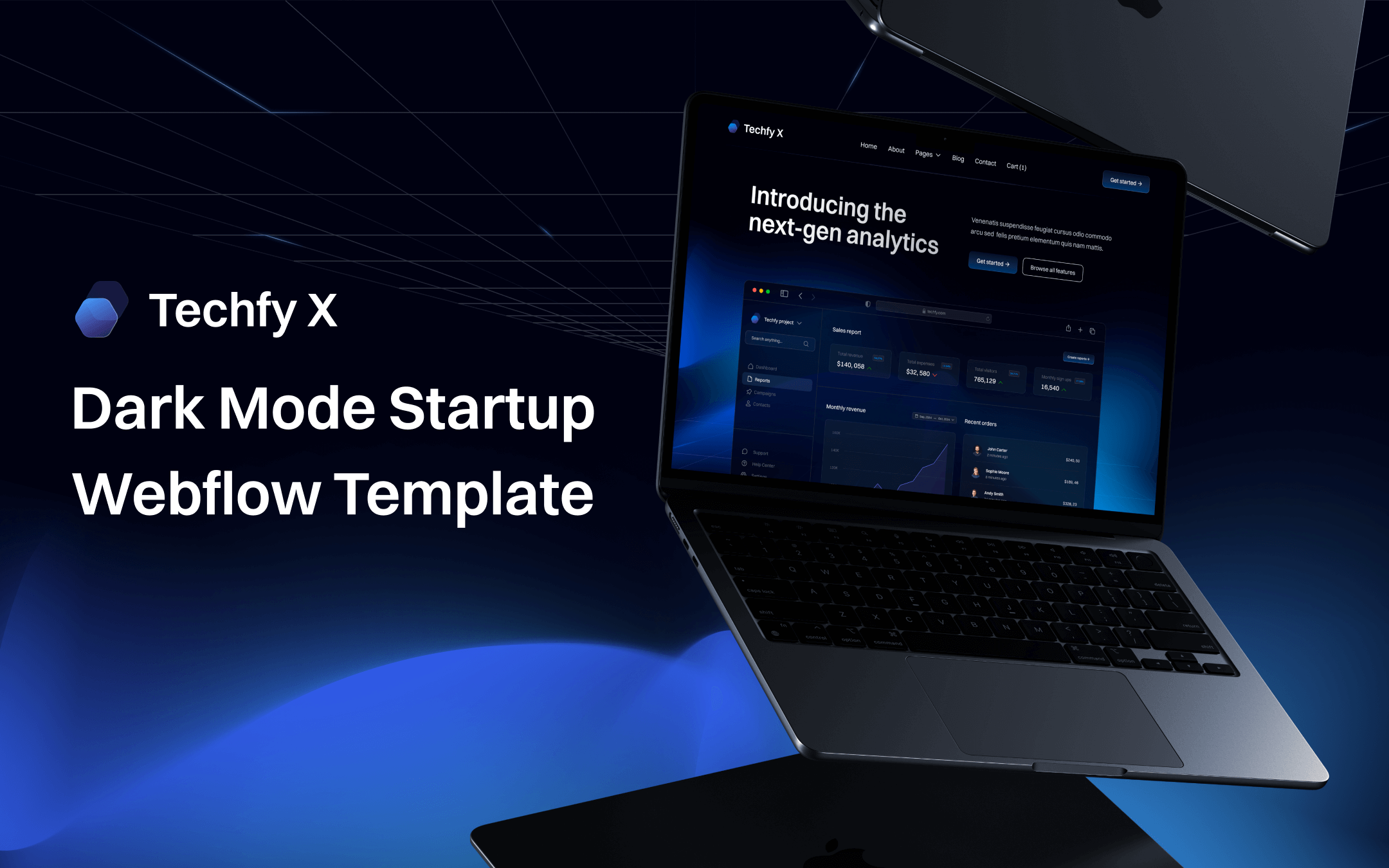 Dark Mode Startup Webflow Template