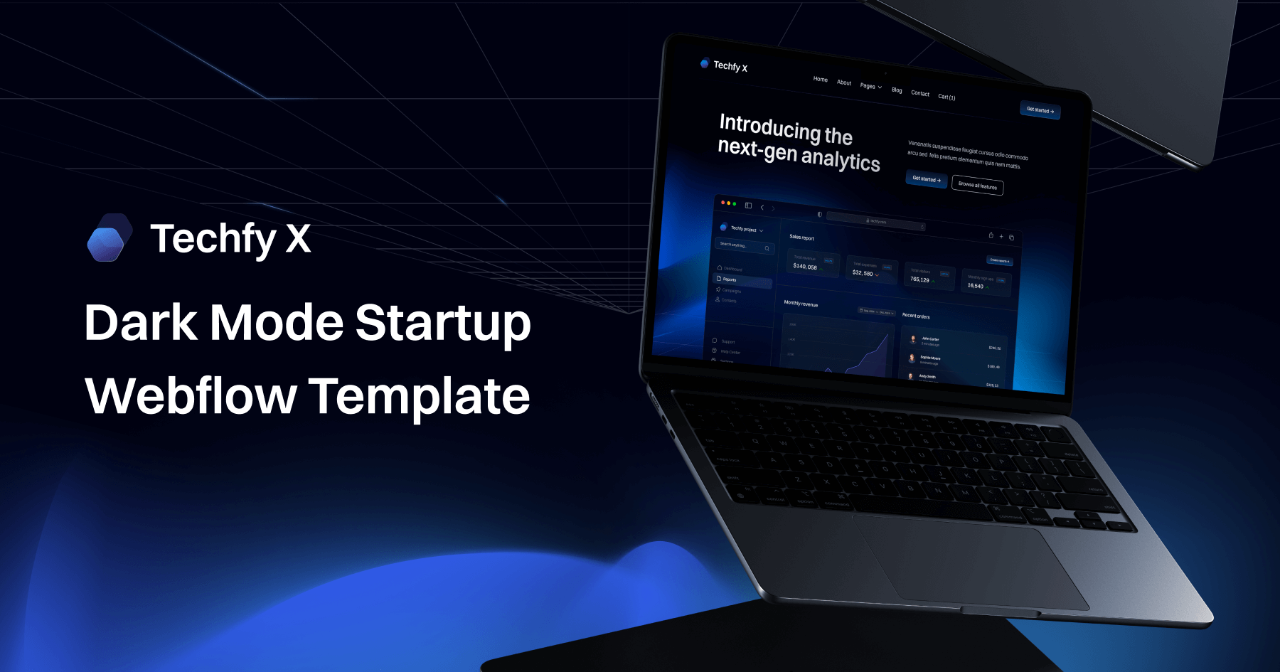 Dark Mode Startup Webflow Template