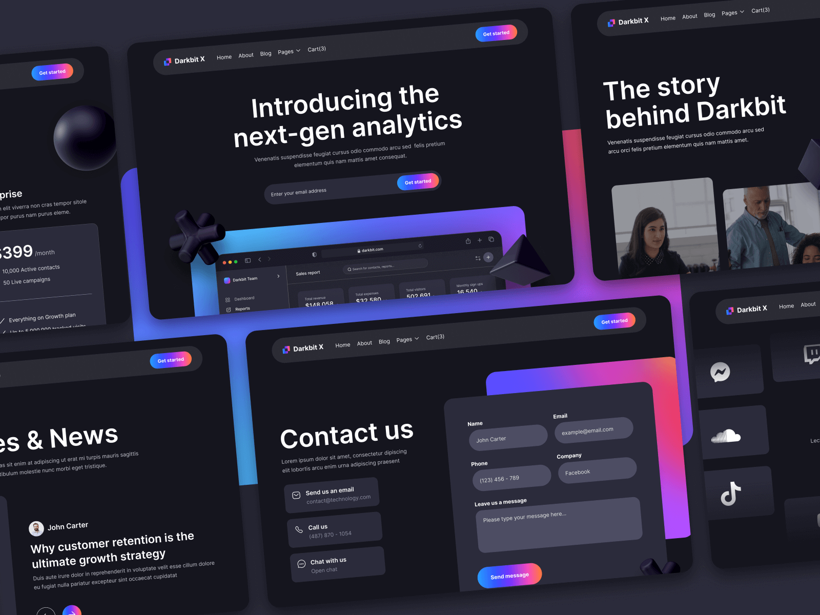 Dark Mode Startup Webflow Template