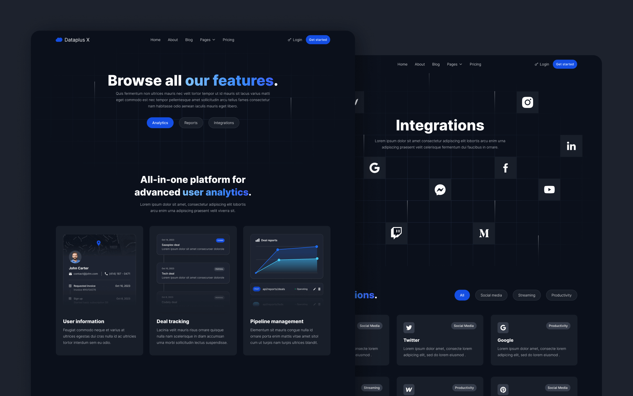 Dataplus X Webflow Template