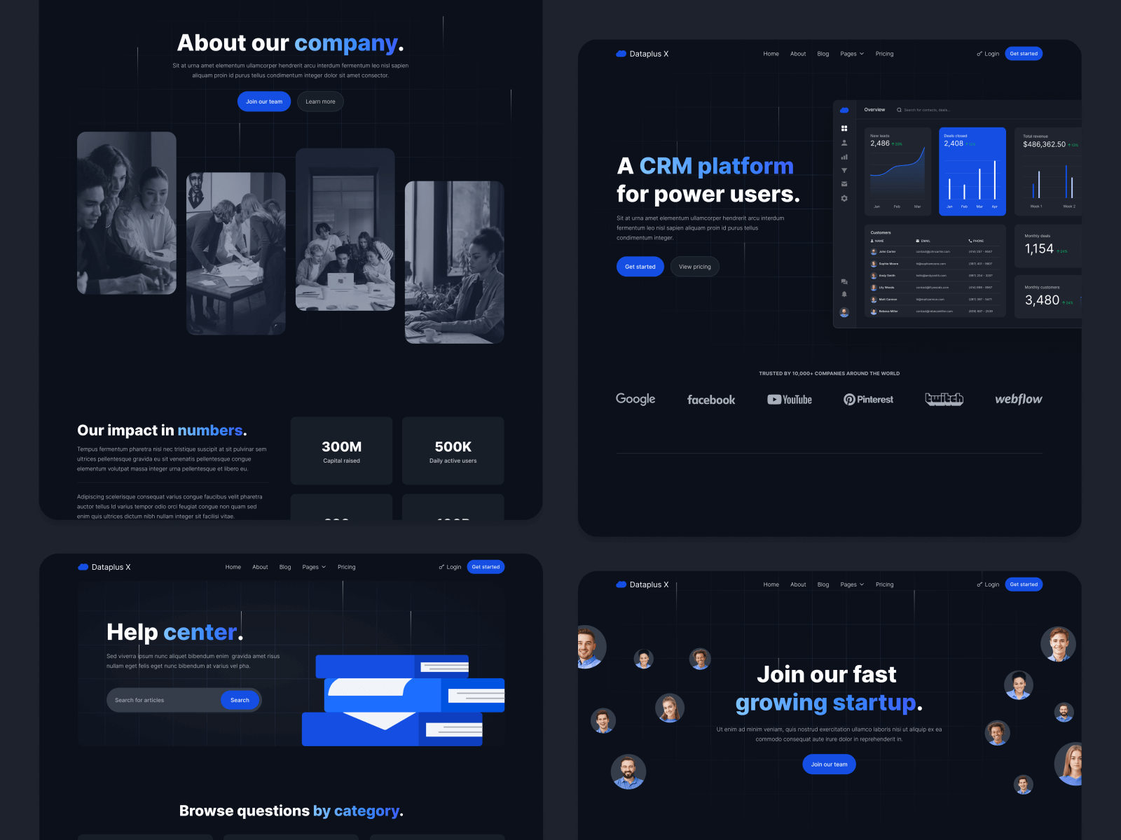 Dark Mode B2B SaaS Webflow Template