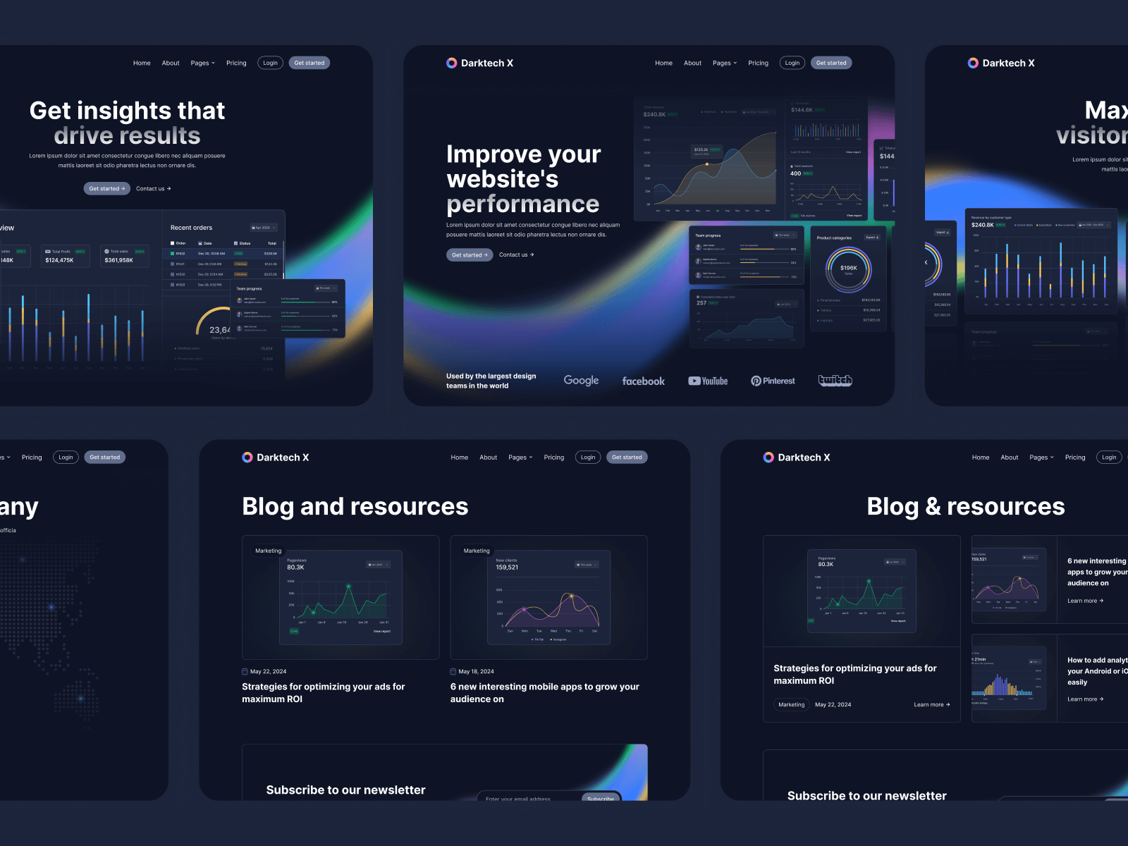 Multi-Layout Tech Dark Mode Webflow Theme