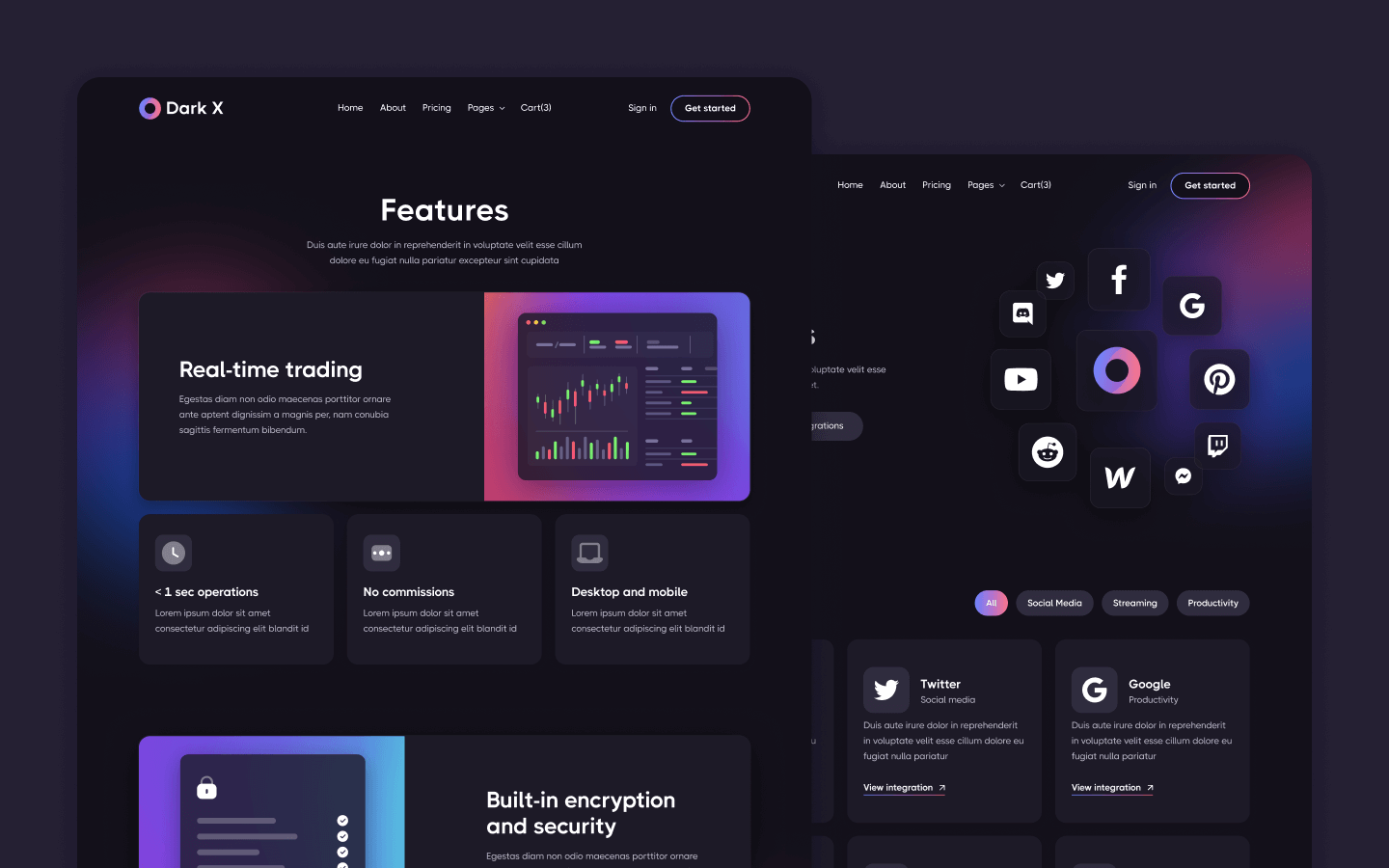 Dark X Webflow Template