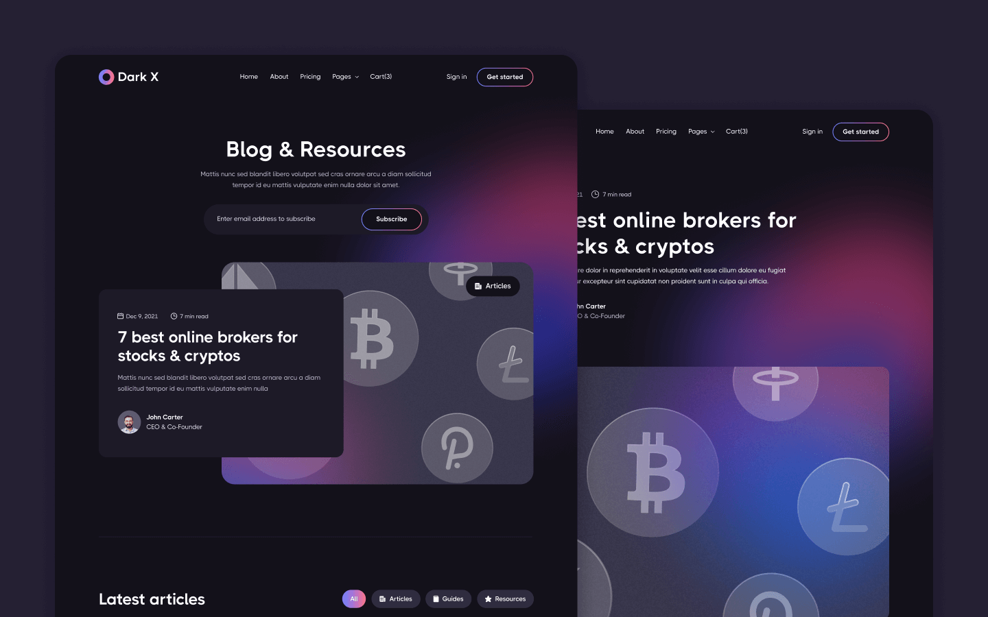 Dark X Webflow Template
