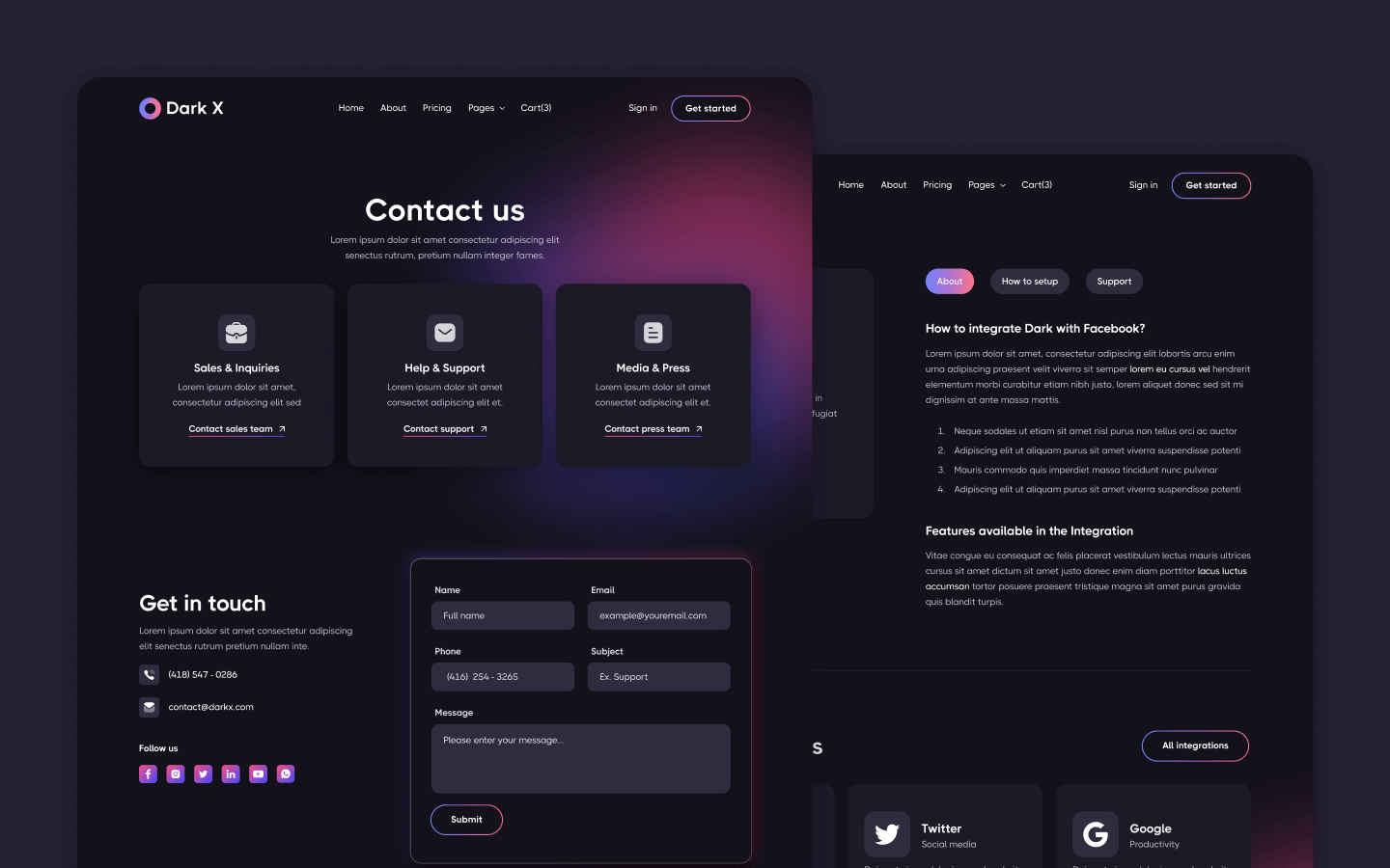 Dark X Webflow Template