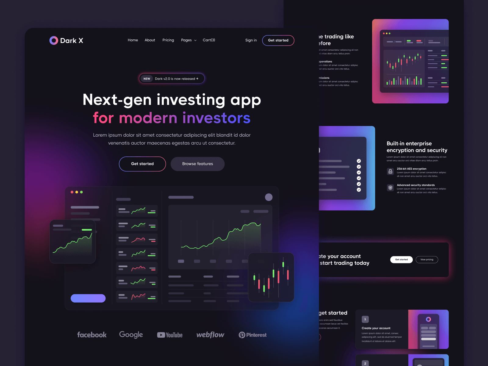 Dark SaaS Tech Webflow Template