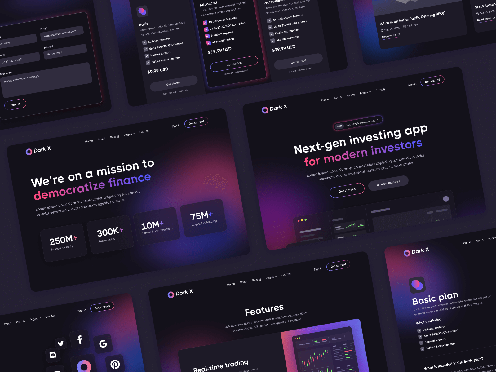 Tech Startup Webflow Template Dark Mode