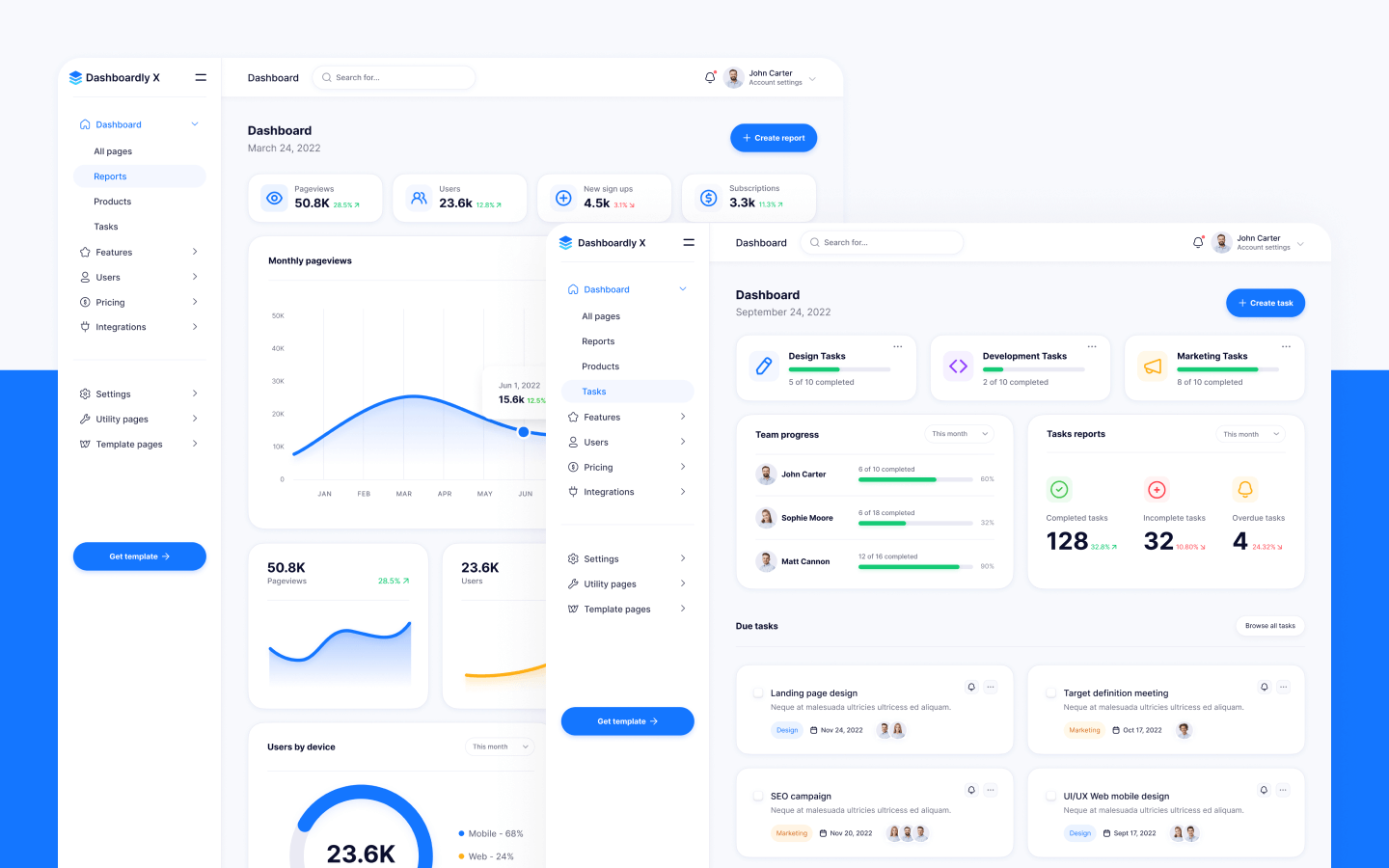 Dashboard Webflow Template