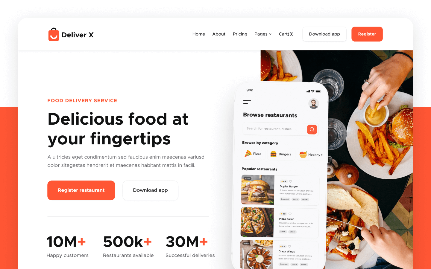 Delivery App Webflow Template