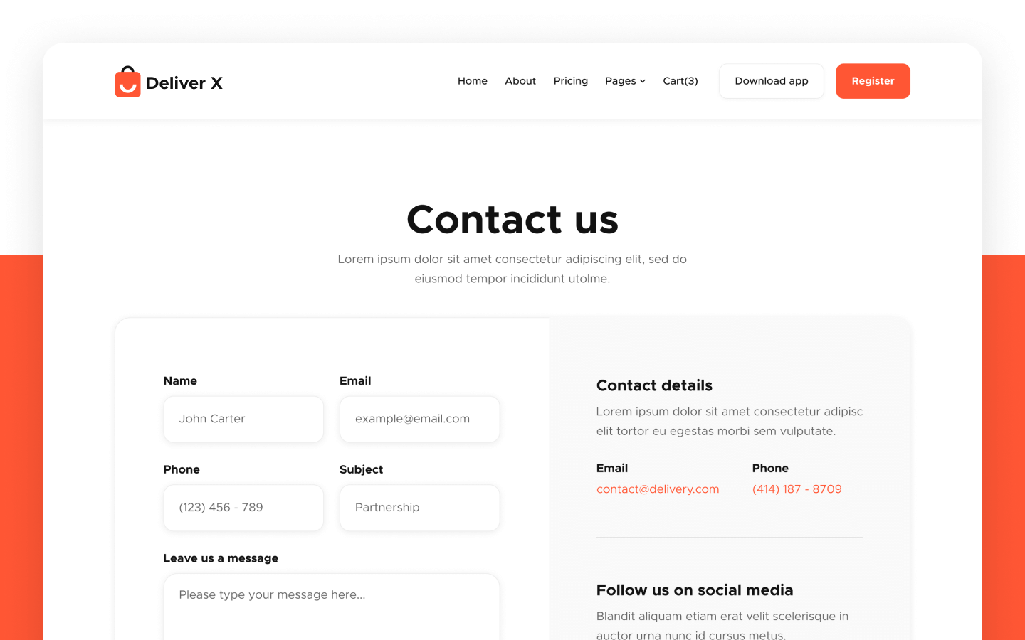 Delivery X Webflow Template