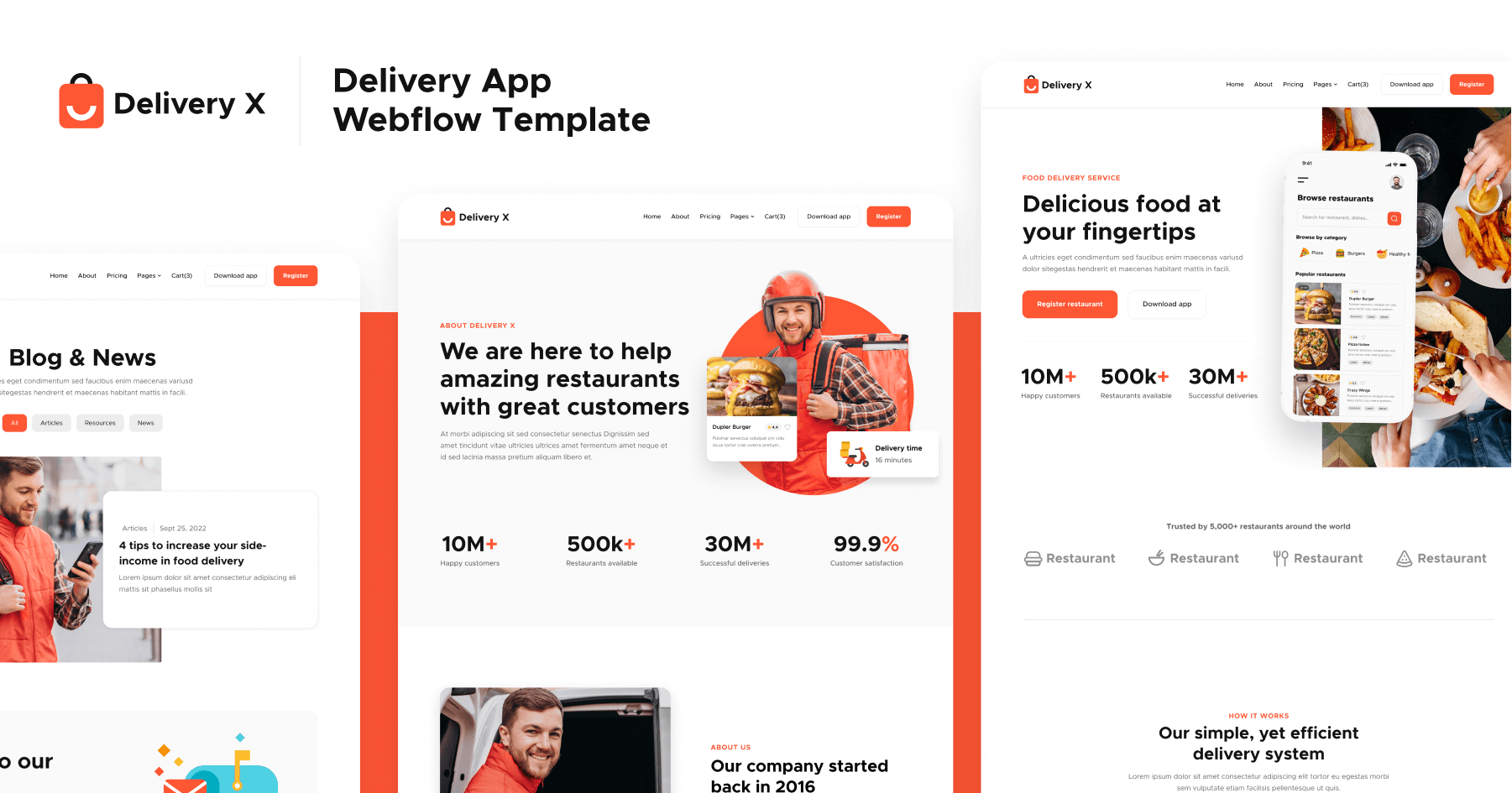 Delivery App Webflow Template