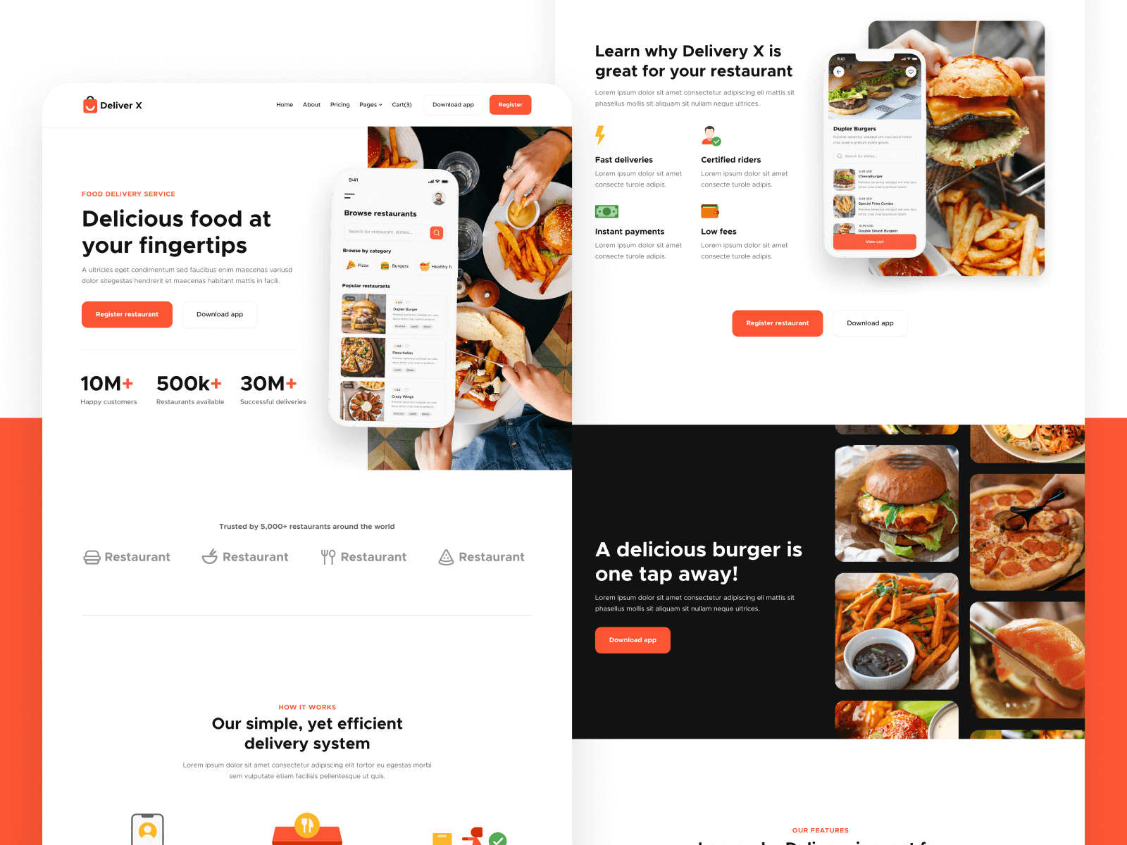 Restaurant Delivery App Webflow Template