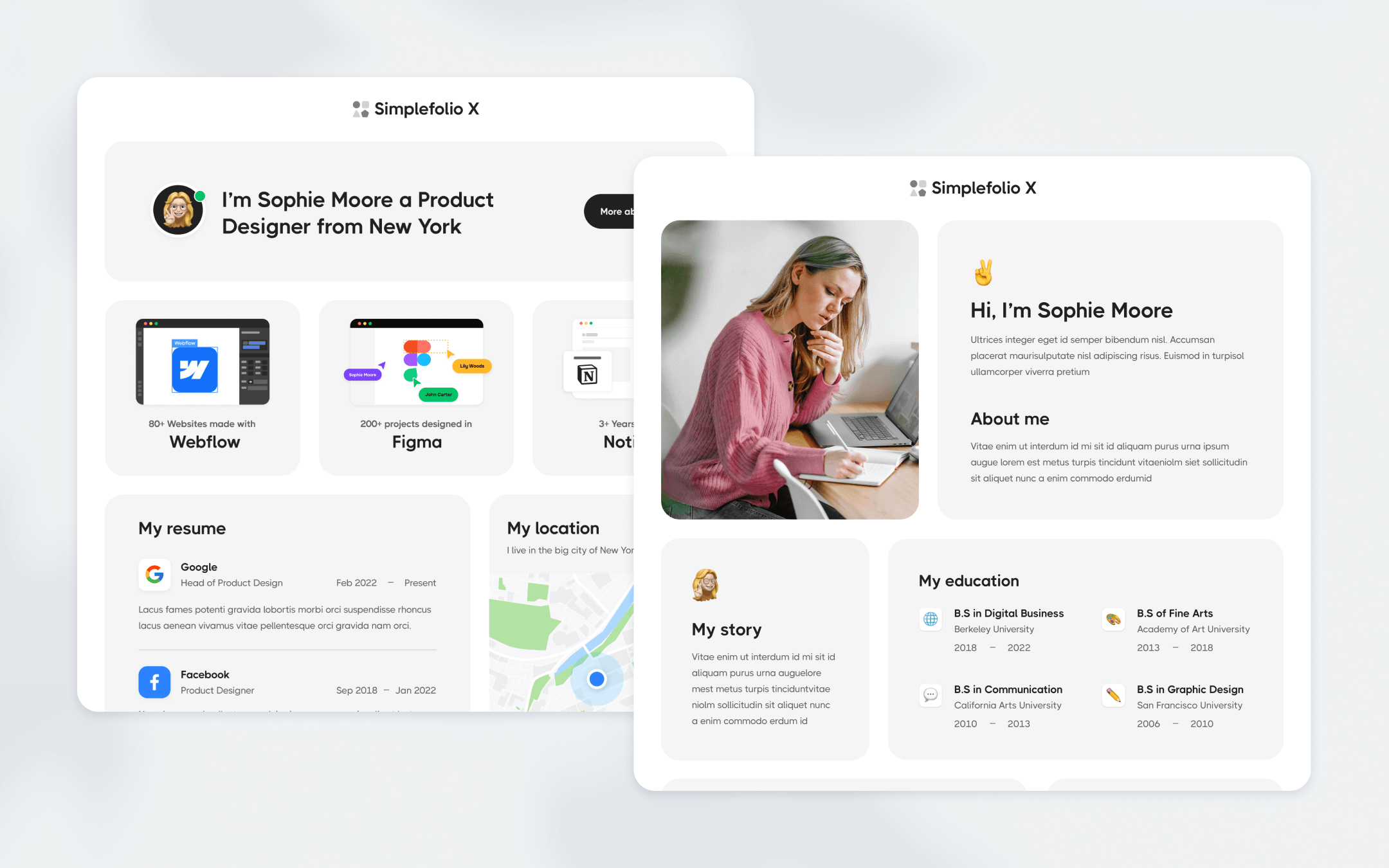 Simplefolio X Webflow Template