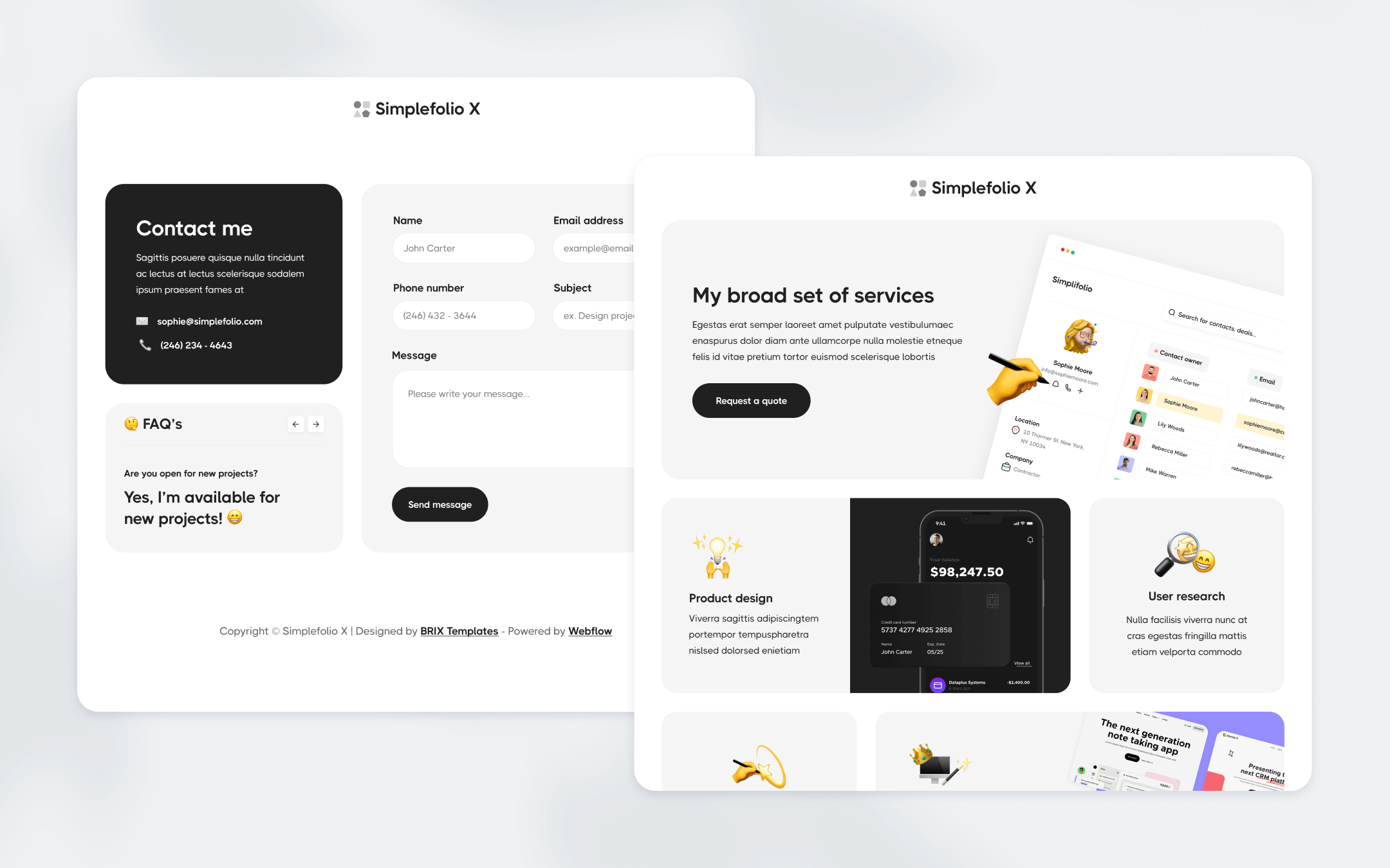 Simplefolio X Webflow Template