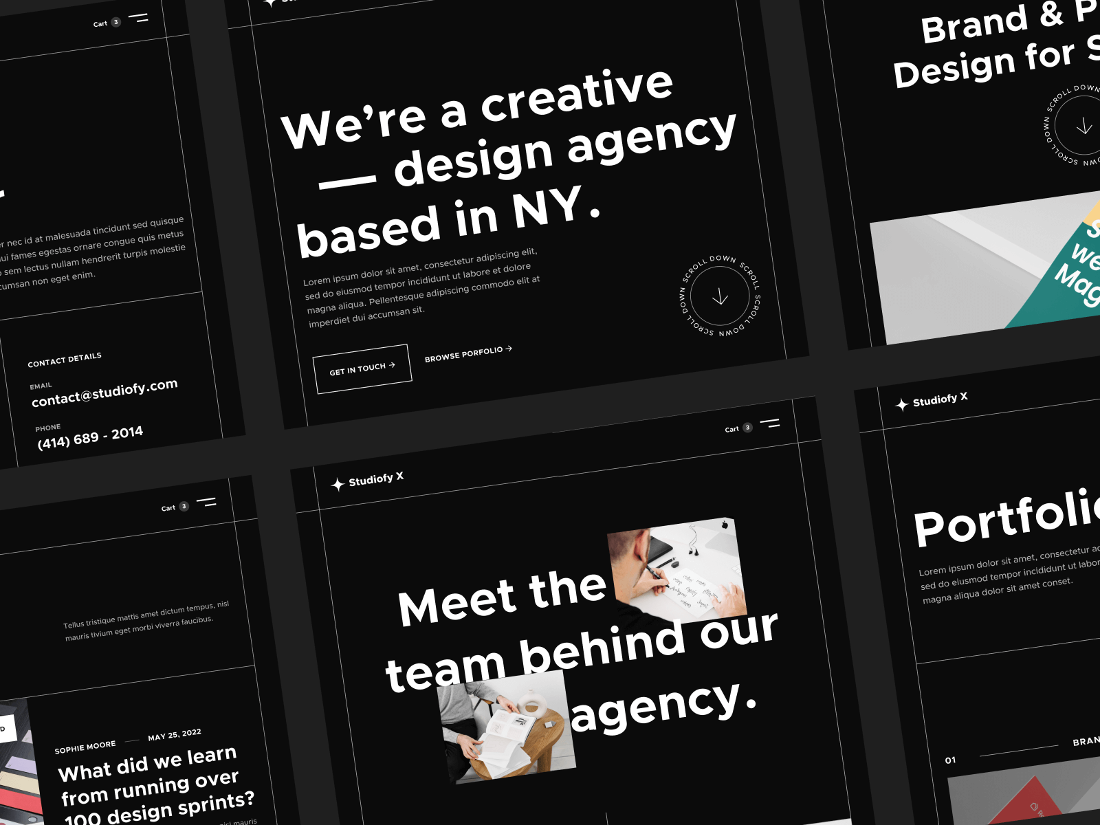 Dark Mode Design Agency Webflow Template