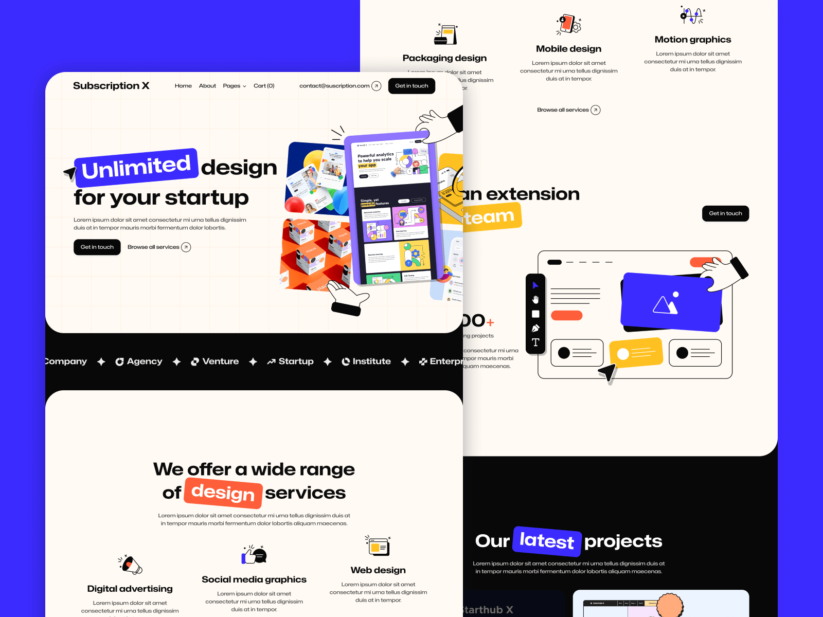 Design Subscription Agency Webflow Template