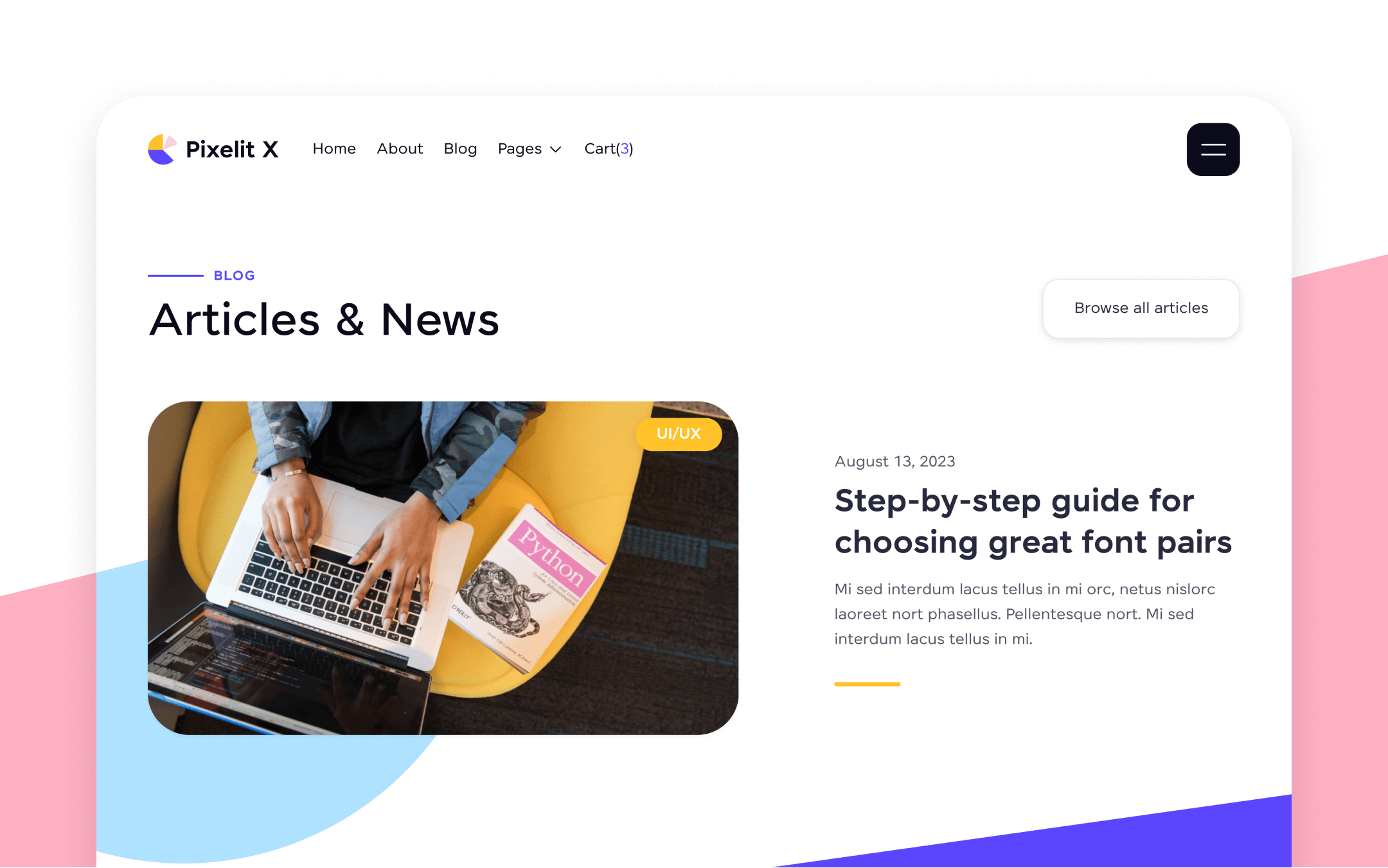 Pixelit X Webflow Template