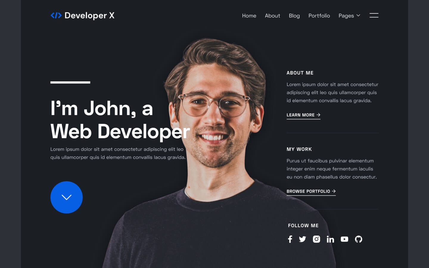 Developer Portfolio Webflow Template