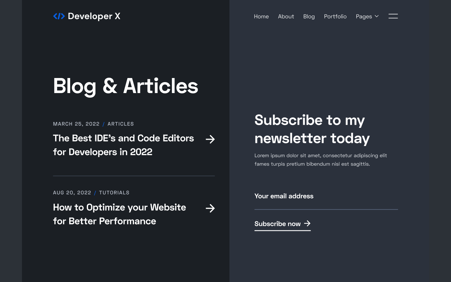Developer X Webflow Template