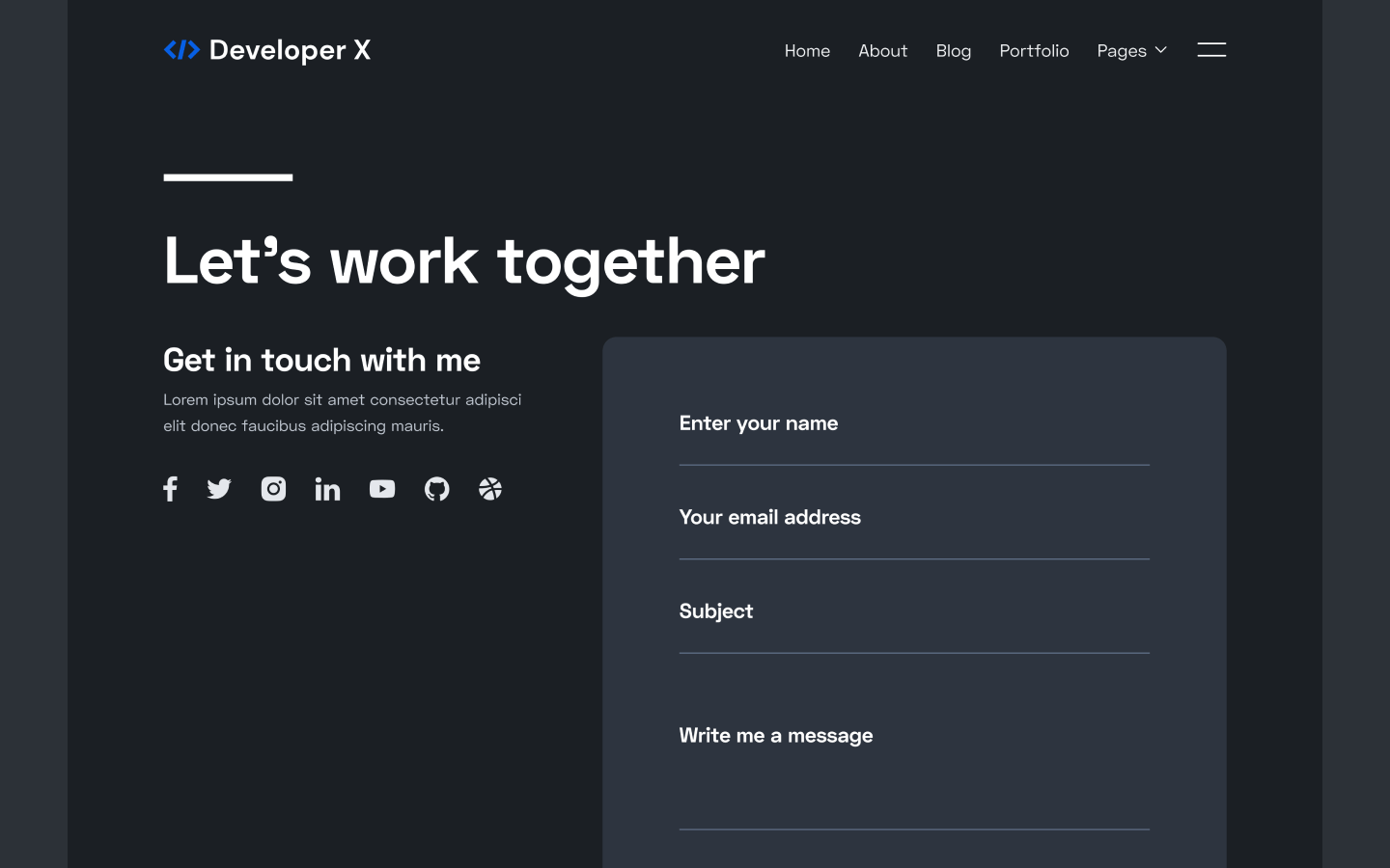 Developer X Webflow Template