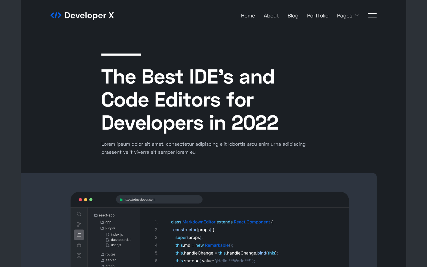 Developer X Webflow Template
