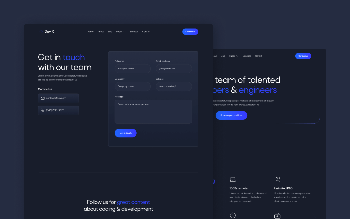 Dev X Webflow Template