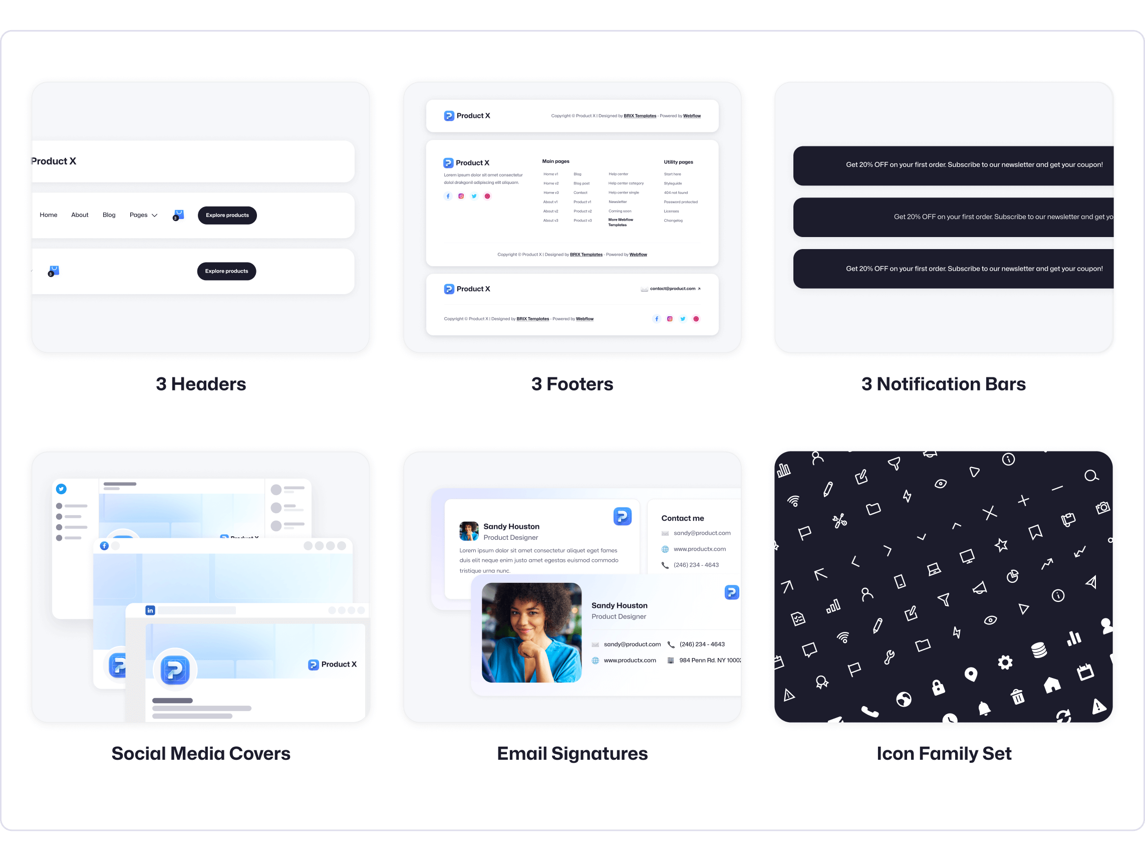 Product X | Digital Store Webflow Template Benefits